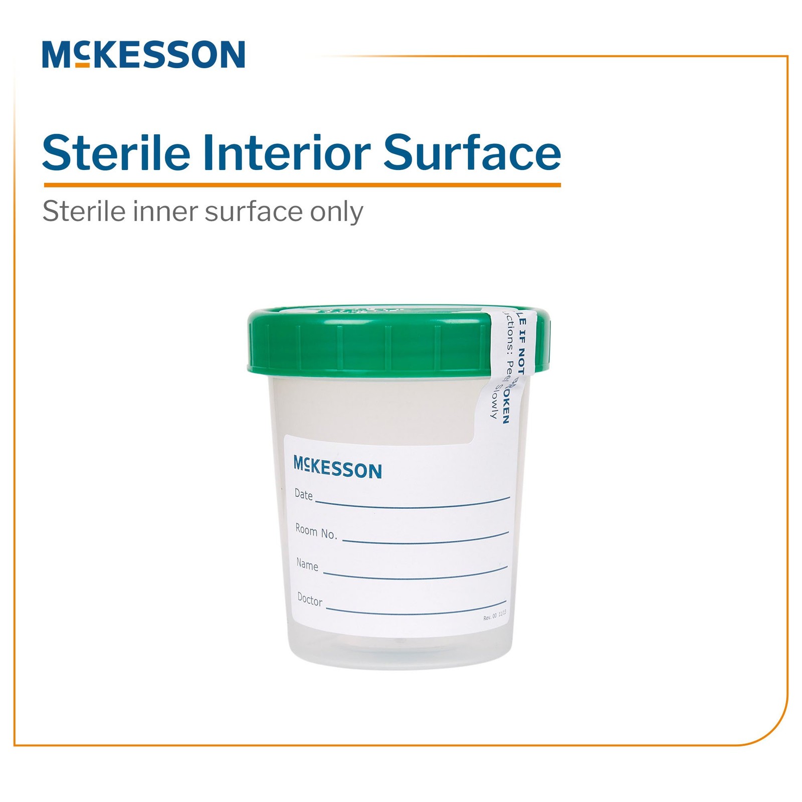 McKesson Specimen Container Sterile Inside Only Screw Cap 100 Ct