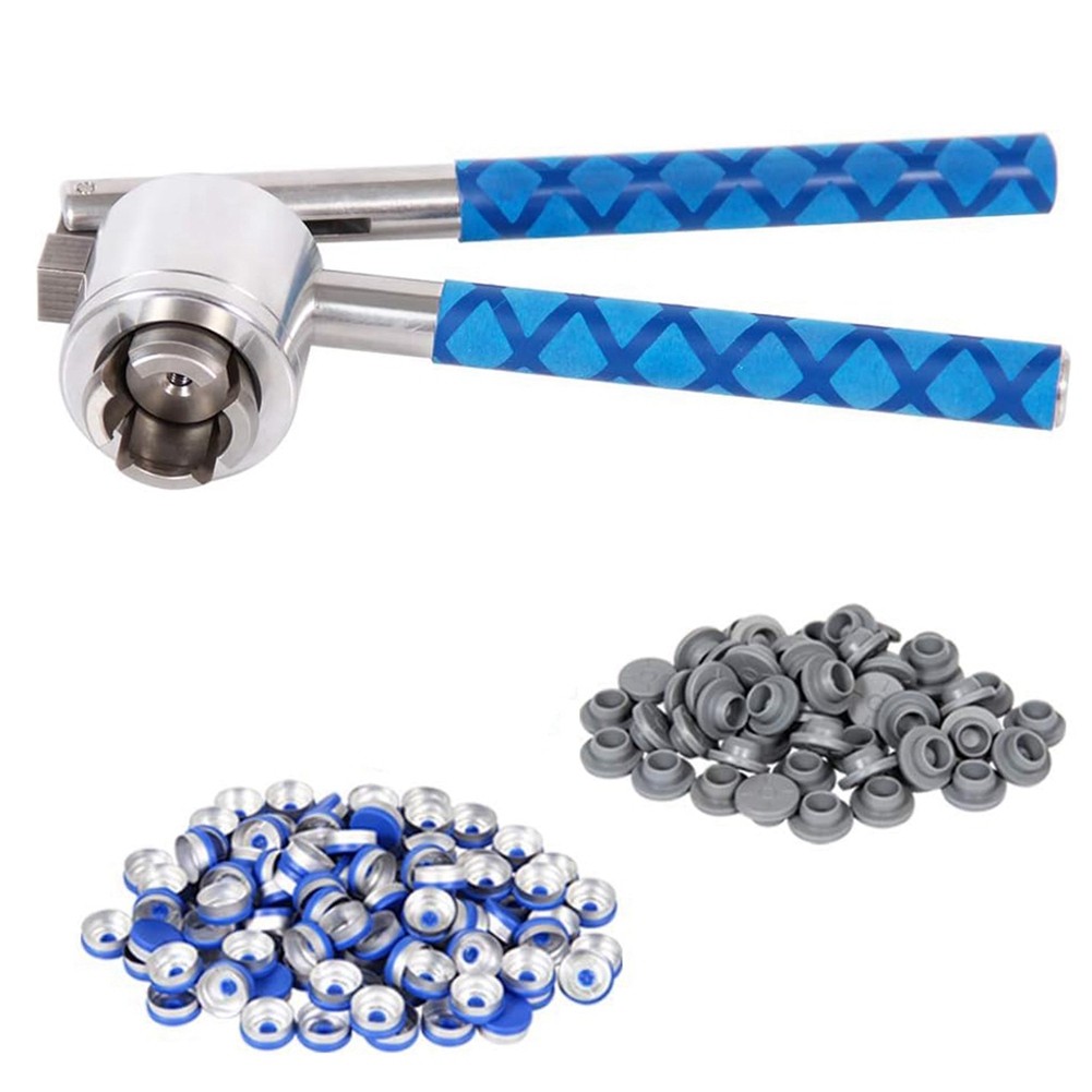 13mm Vial Crimper, 100 Pcs Flip Caps and 100 Pcs Rubber Stoppers are6391