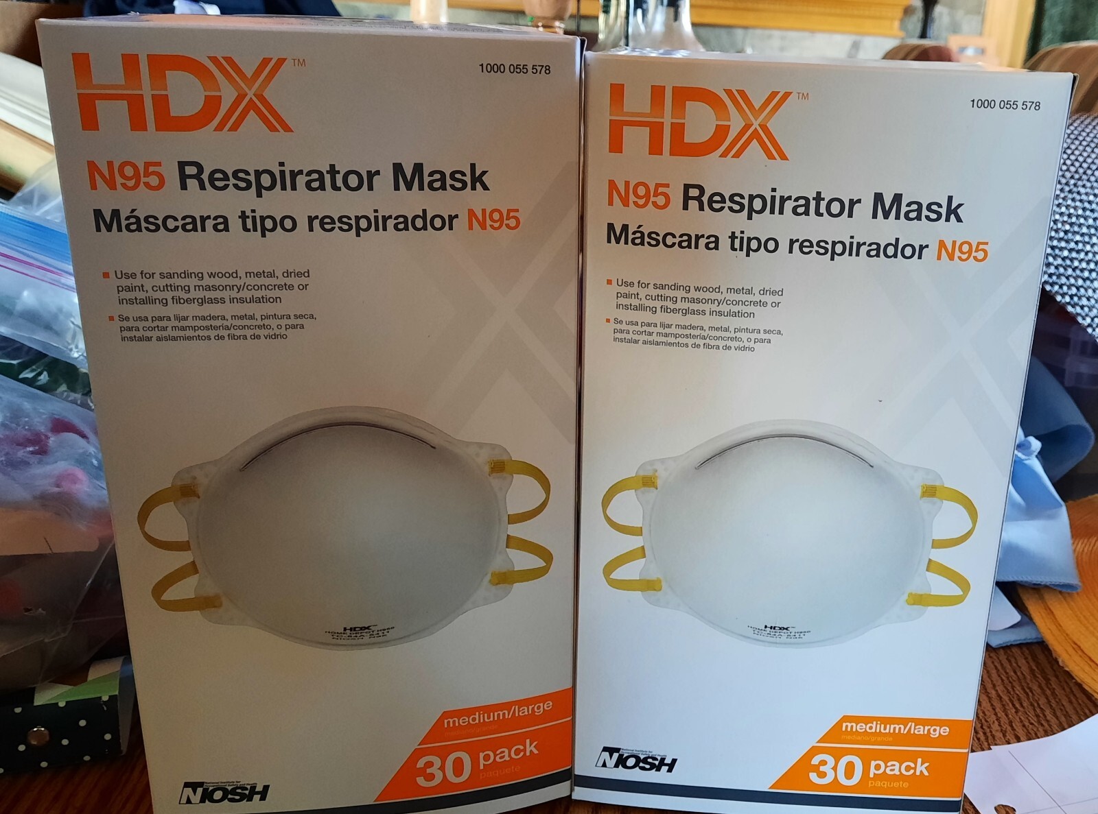 HDX N95 Respirator Mask New x 60 Med/Large