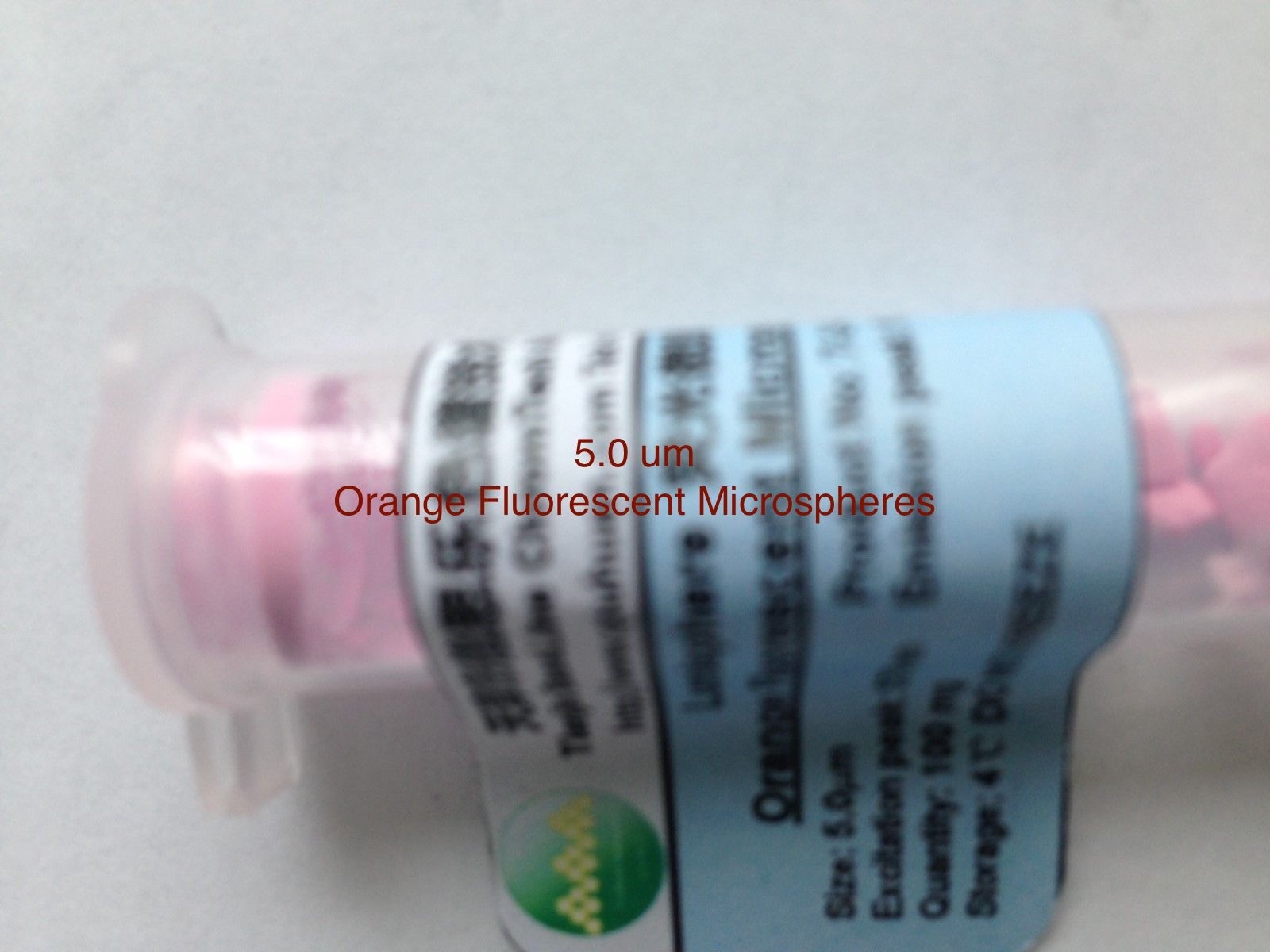 Orange Fluorescent Monodisperse Polystyrene Microspheres Size 1, 2, 5, 10, 15 um