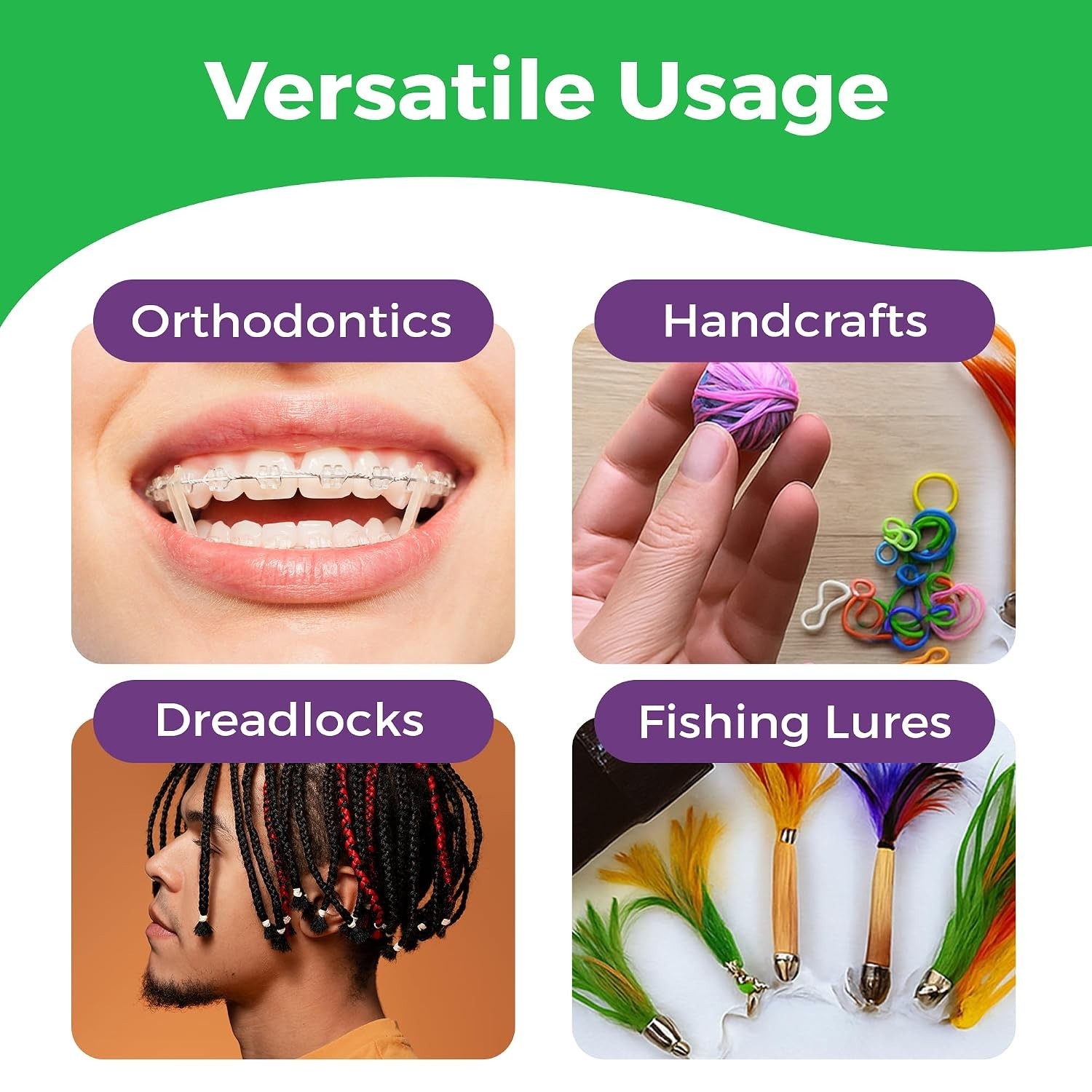 Versatile Neon 3/16″ Rubber Bands – 100 Pack for Braces & Craft Use With Placer