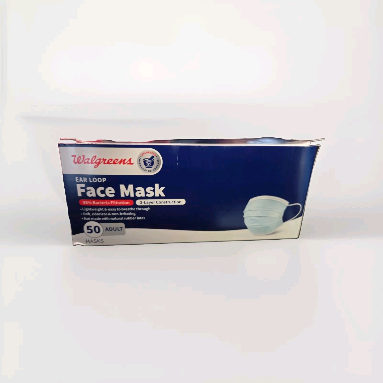 Walgreens Ear Loop Face Mask 50 Ct Total Lightweight Soft Odorless