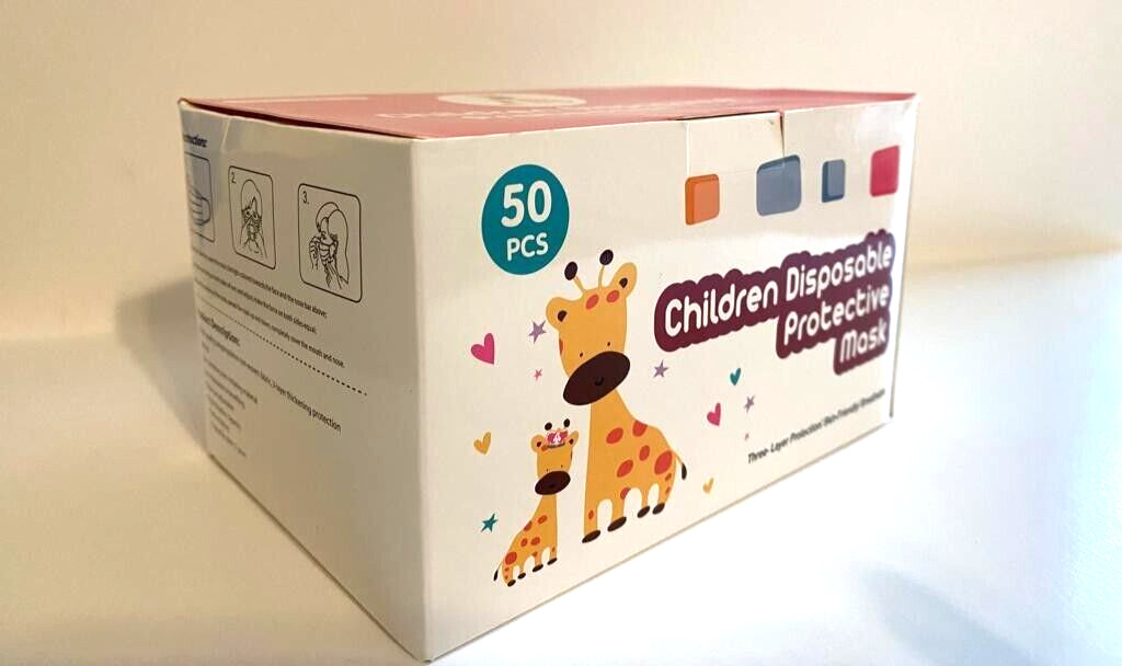 50 PCS Kids Children Disposable Protective 3 Ply Assorted Honey Bee & Cats