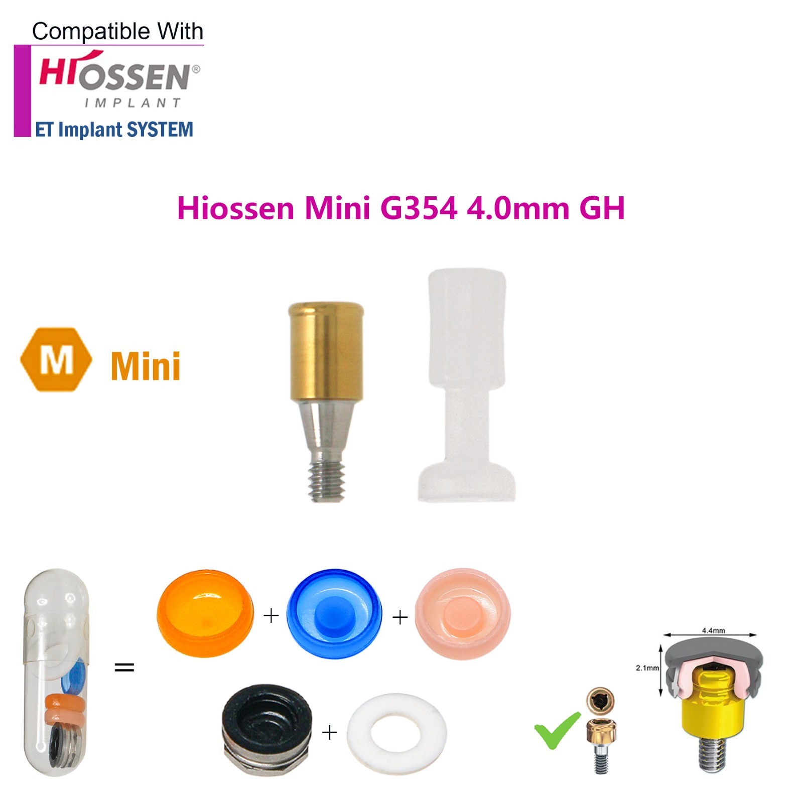 US Osstem HIOSSEN ET Mini Locator Overdenture Abutment Locator Male Caps Tool
