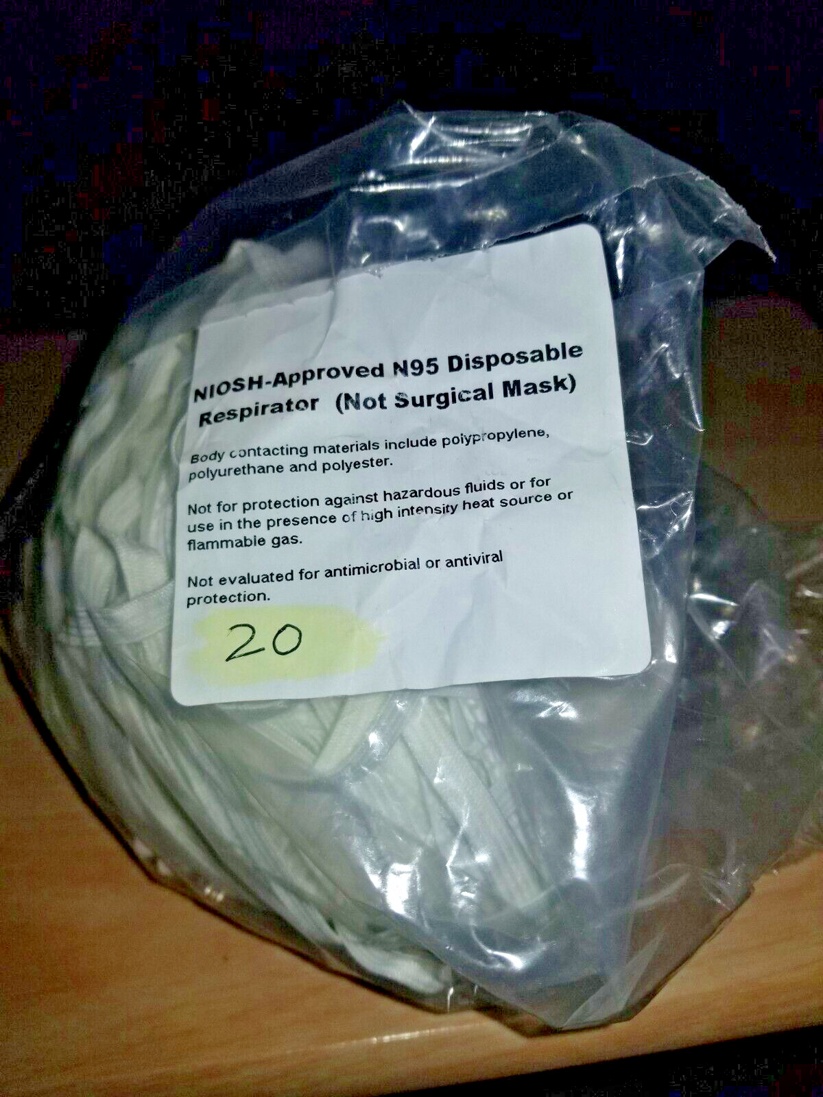Honeywell NIOSH N95 Face Masks Pack of 20 Particulate Respirators DC300N95B NEW