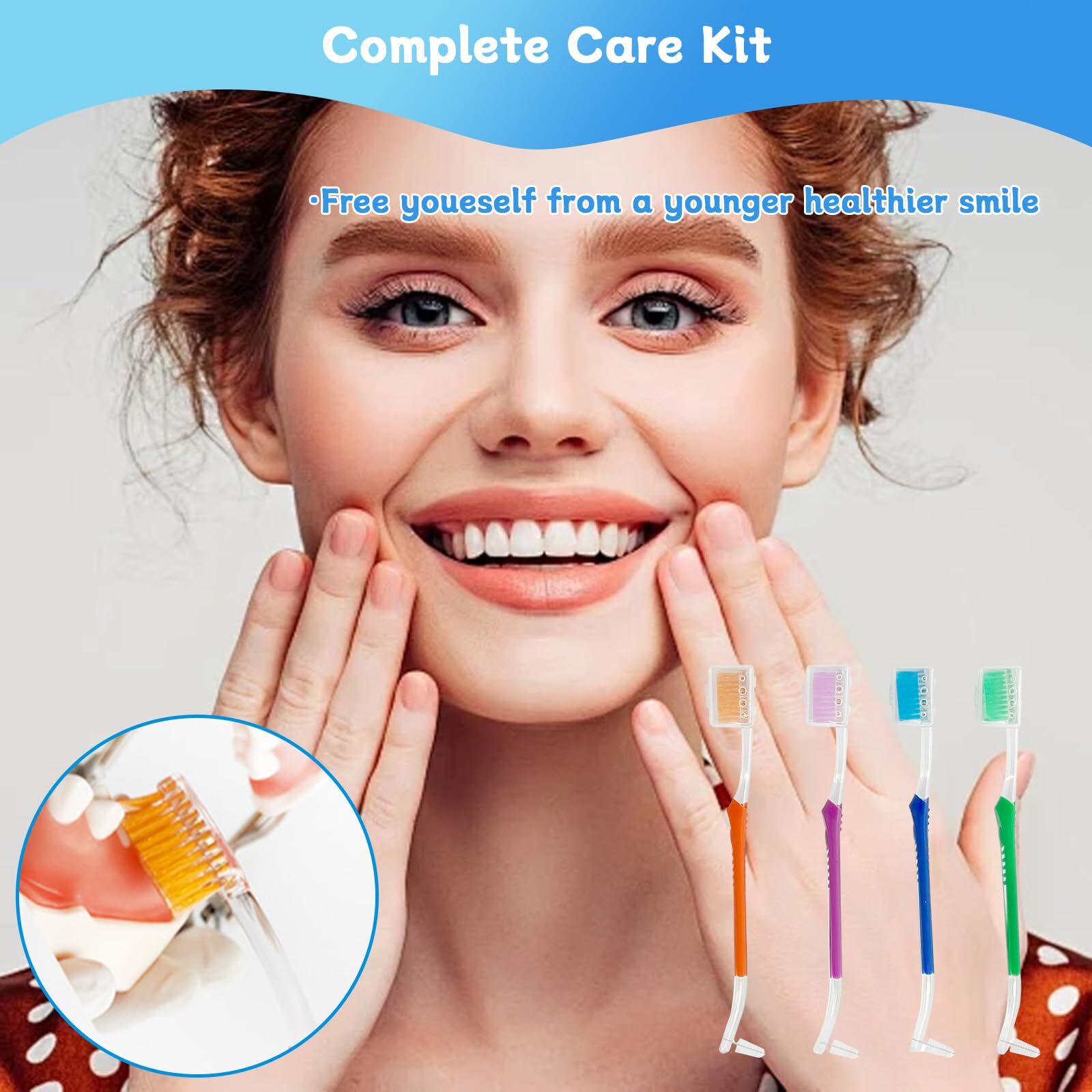 Orthodontic Toothbrushes with Double-Ended Design V-Trim Brush Multi-Colored