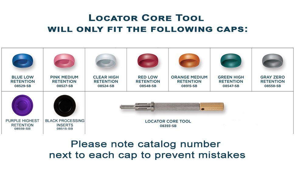 US Dental Fit Zest Anchors Locator Retention Caps Range & Core Tool Overdenture
