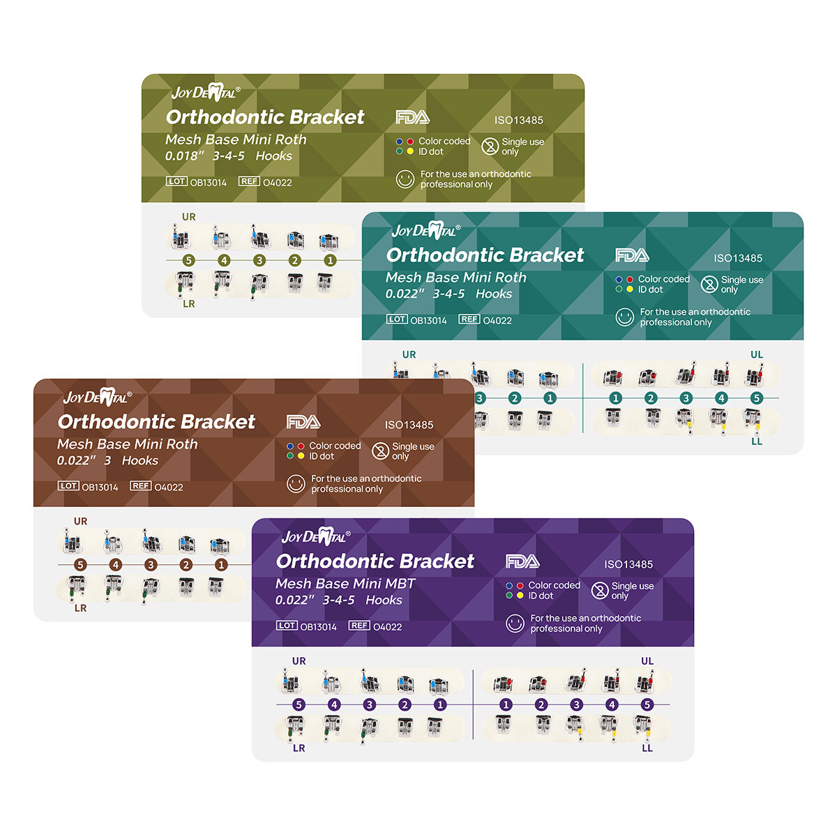 Dental Orthodontic Brackets Mesh Base Mini Roth MBT 022 018 Hooks Joydental