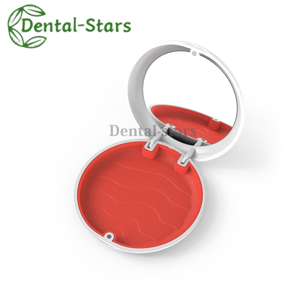 1Pcs Dental Retainer Case With Mirror Denture Storage Box Mouthguard Container