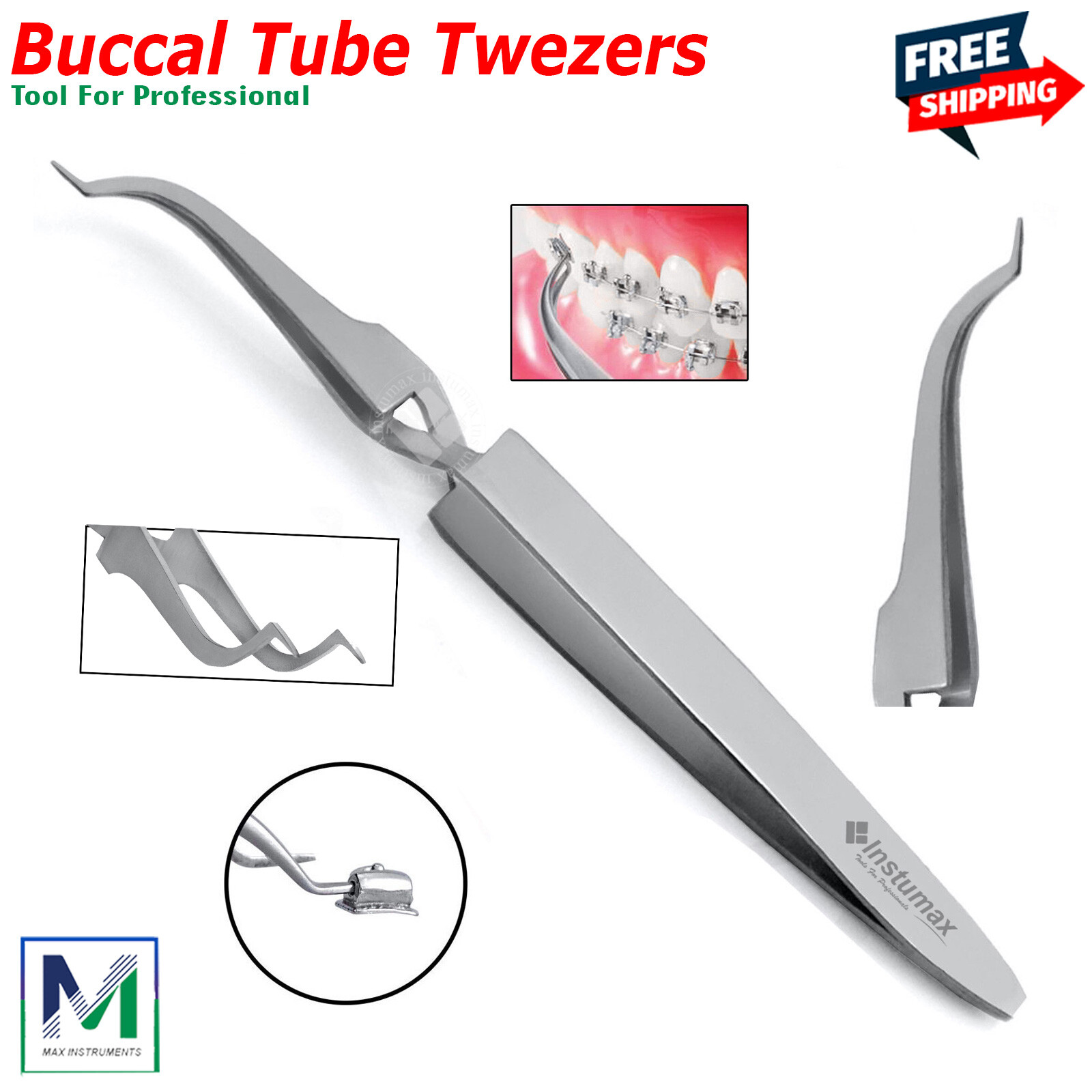 Dental Buccal Tube Tweezers Slim Orthodontic Bracket Holding Placing CE