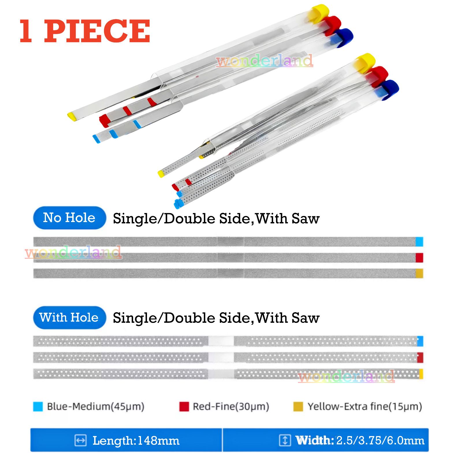 1x Dental Orthodontic Saw Diamond Polishing Finishing Strips Metal Sand IPR Fine