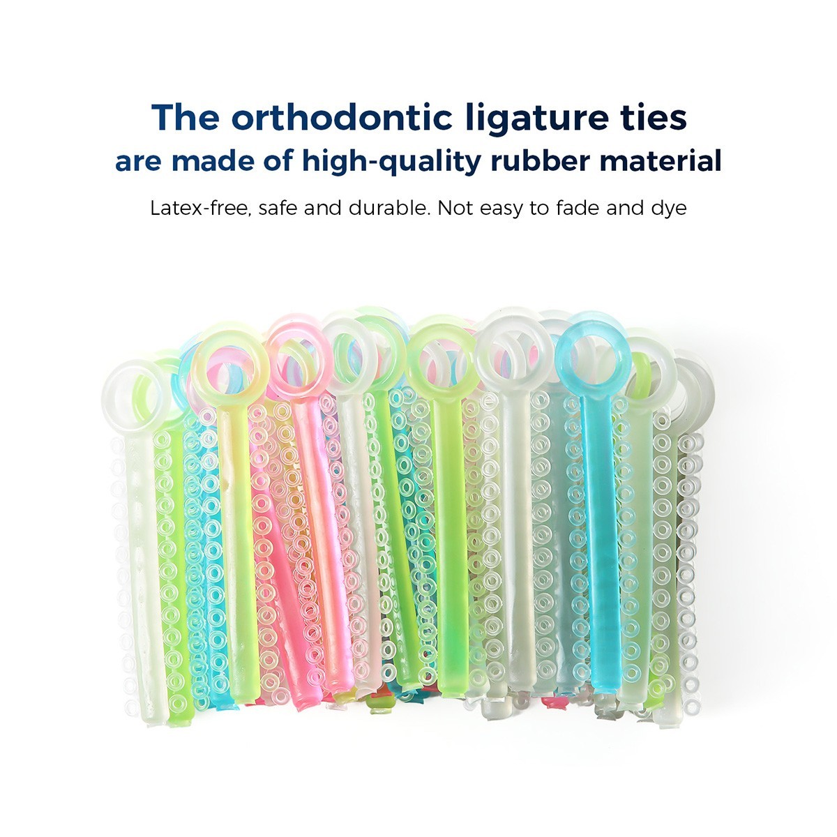 1040pcs/box Dental Orthodontic Ligature Ties Elastic Rubber Bands Dark Light Mix