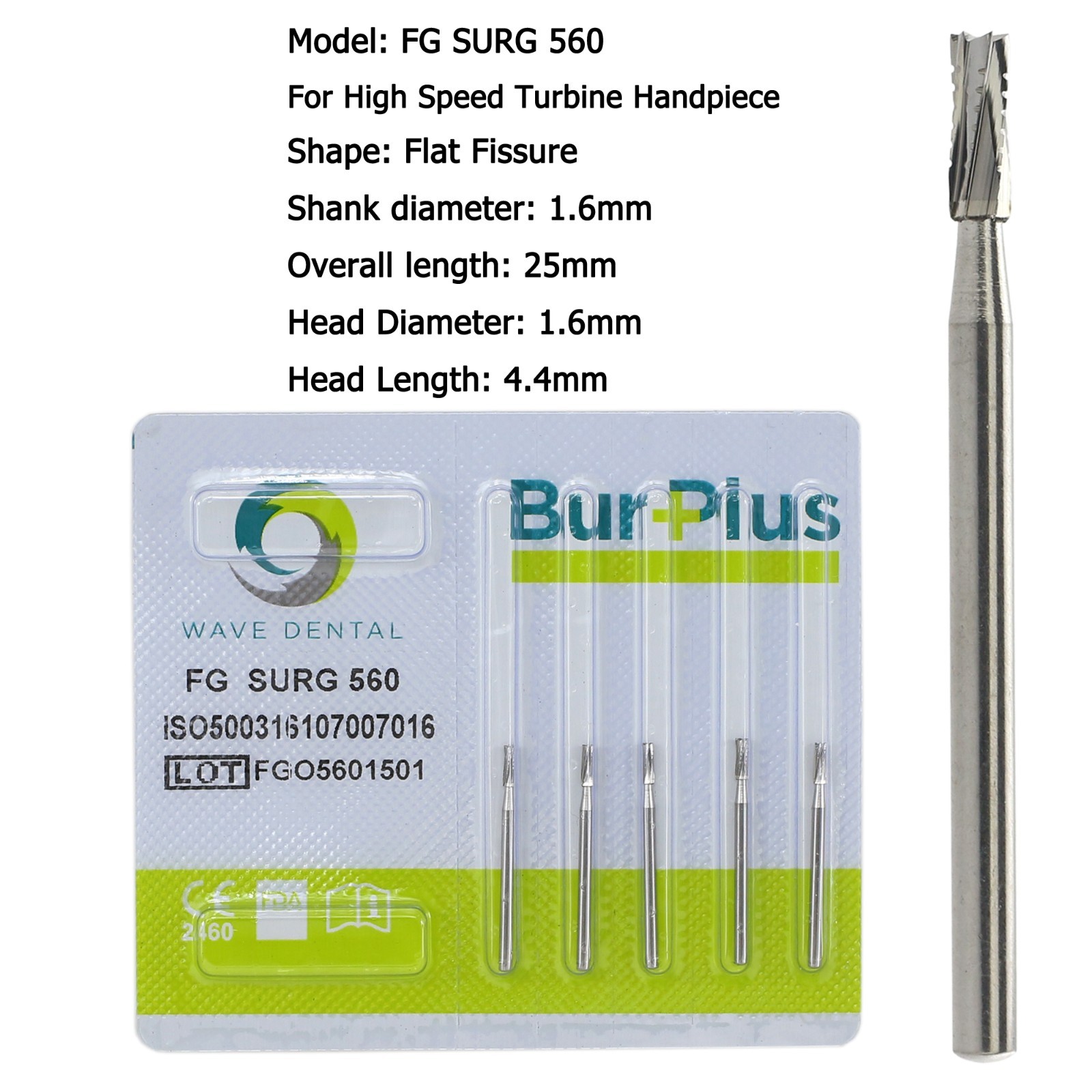 Wave Dental Surgical Carbide Burs 557 557L 702 701 Long High Speed Friction Grip