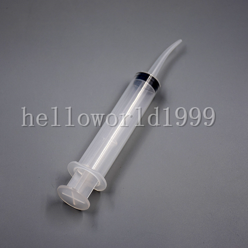 50 Pcs Disposable Dental Irrigation Syringe Curved Tip Utility Hobby Tools 12ML