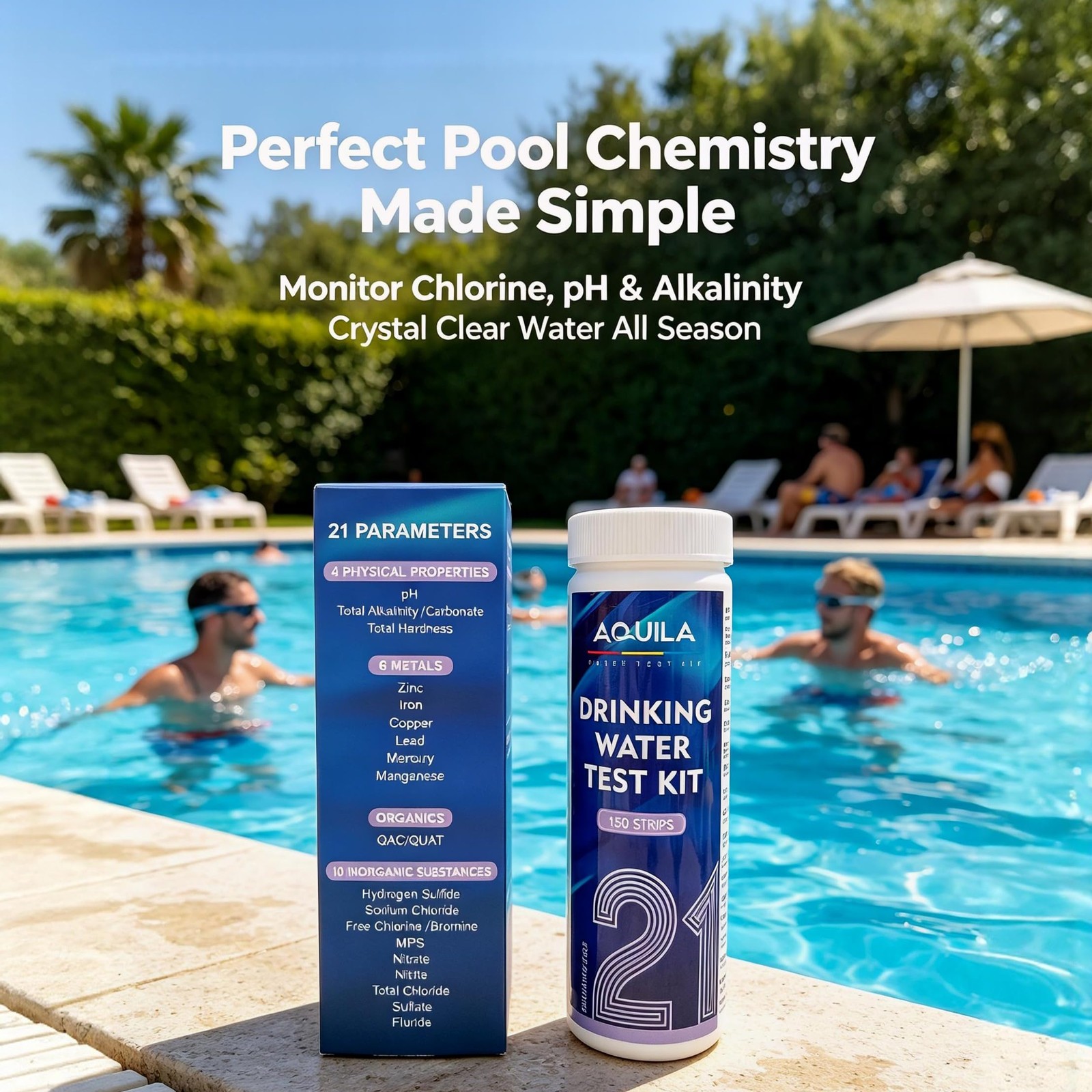 Drinking Water Test Kit 21 in 1, 150CT Testing Strips for Home Tap