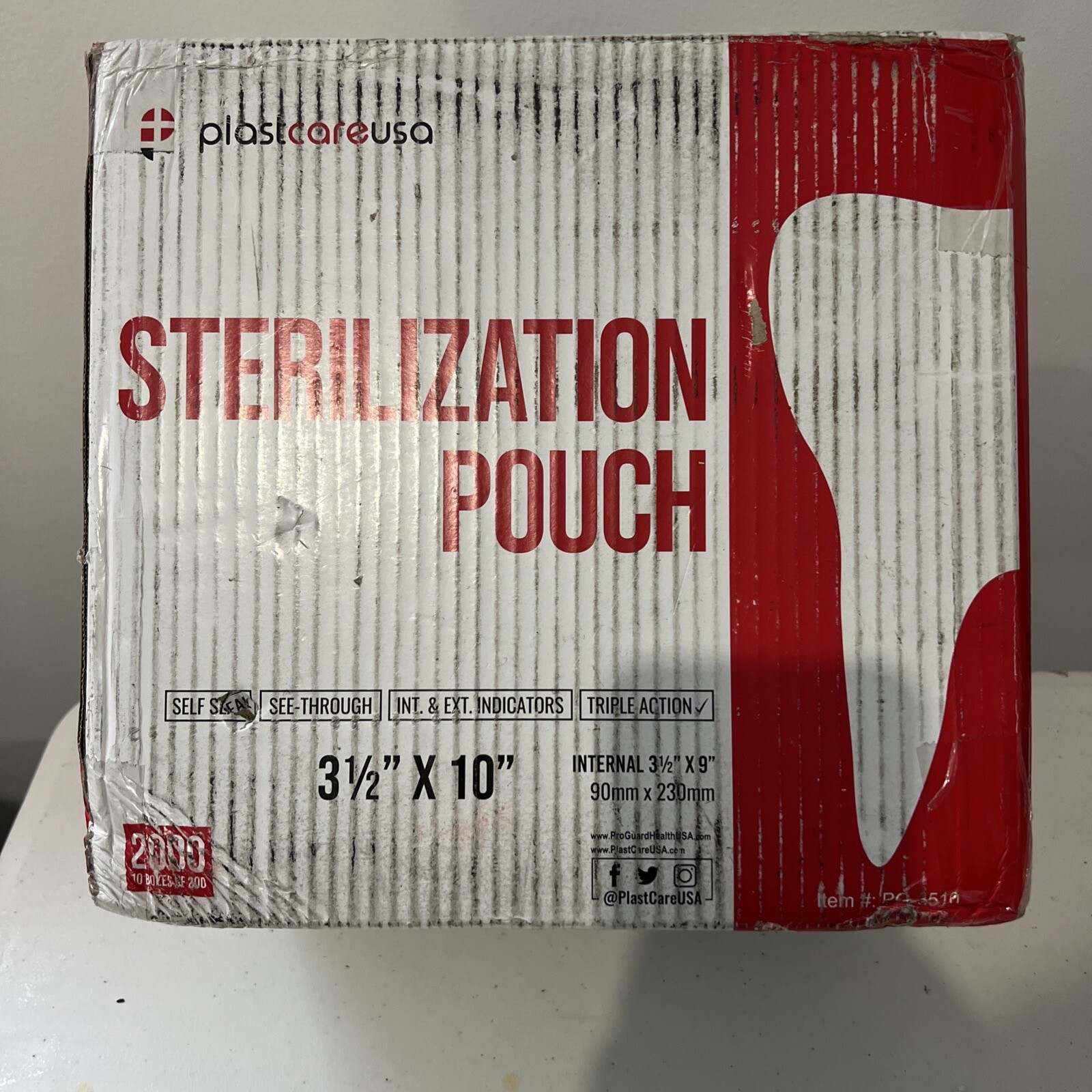 Plastcare USA Self Seal Sterilization Pouch, 3.5″ x 10″, 200/box – Case Of 10