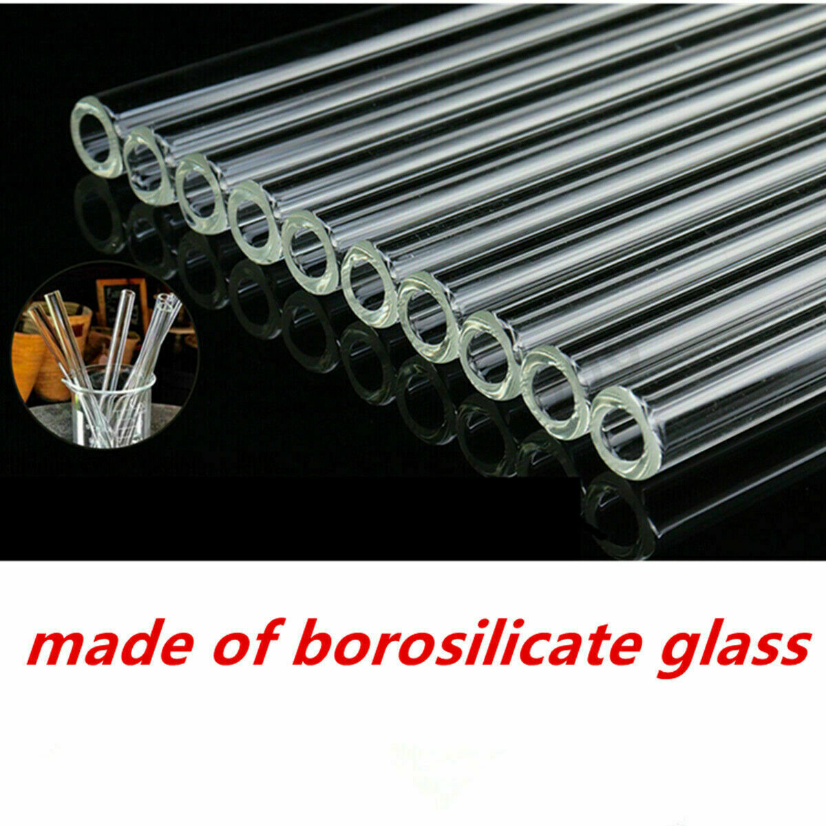 12 x Borosilicate Pyrex Glass Tubing Blowing Tubes 12″ Long 8mm OD 1.2mm Thick