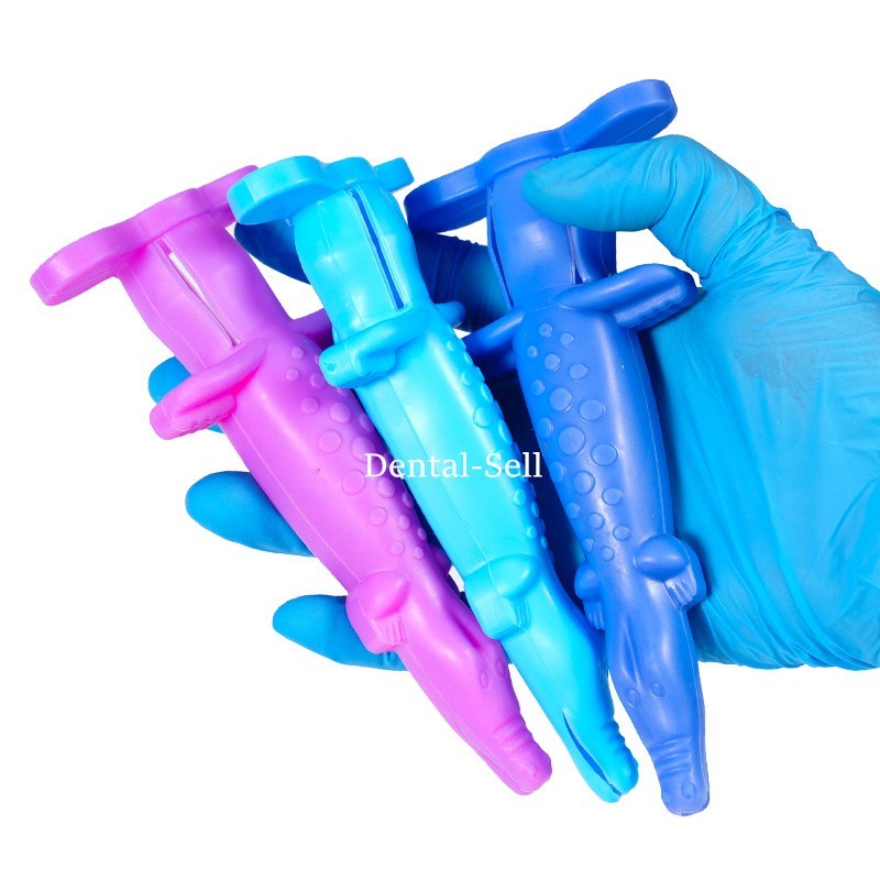 10 Pcs Dental Syringe Sleeve Crocodile Shaped Syringe Protective Cover Mix Color