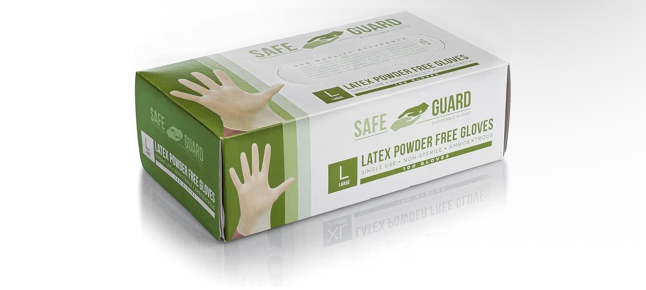 Powder-Free Food-Grade Latex Gloves, 100 Count Pack