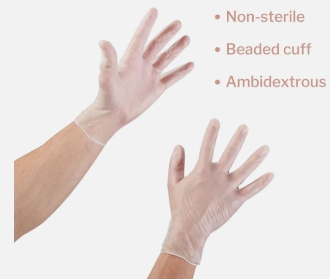 New McKesson Powder-Free Vinyl Exam Gloves | Medium | 150 Count (14-136)