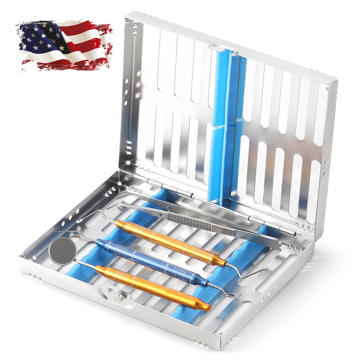 AZDENT Dental Sterilization Cassette Rack Box Tray Surgical Instrument Autoclave
