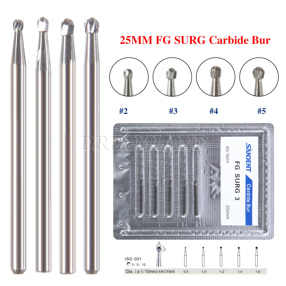 Dental Round Tungsten Carbide FG RA Bur For (Surgical) High Speed Handpiece
