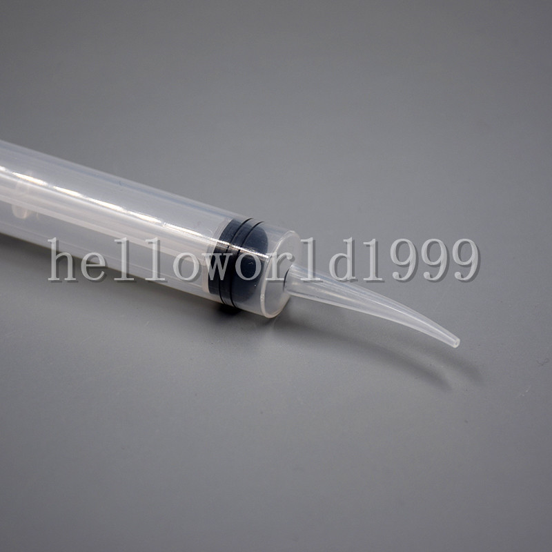 50 Pcs Disposable Dental Irrigation Syringe Curved Tip Utility Hobby Tools 12ML