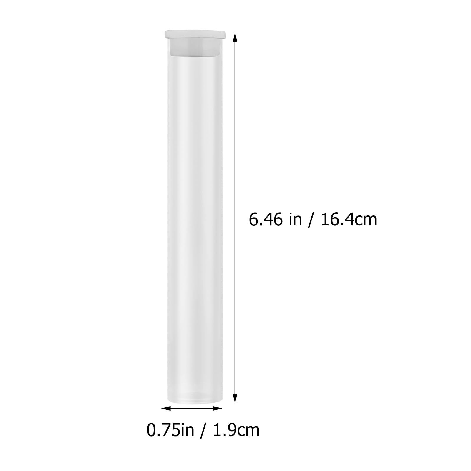 Clear PVC Acrylic Empty Storage Tube Packaging Caps Bead Craft Supply 6 PCS