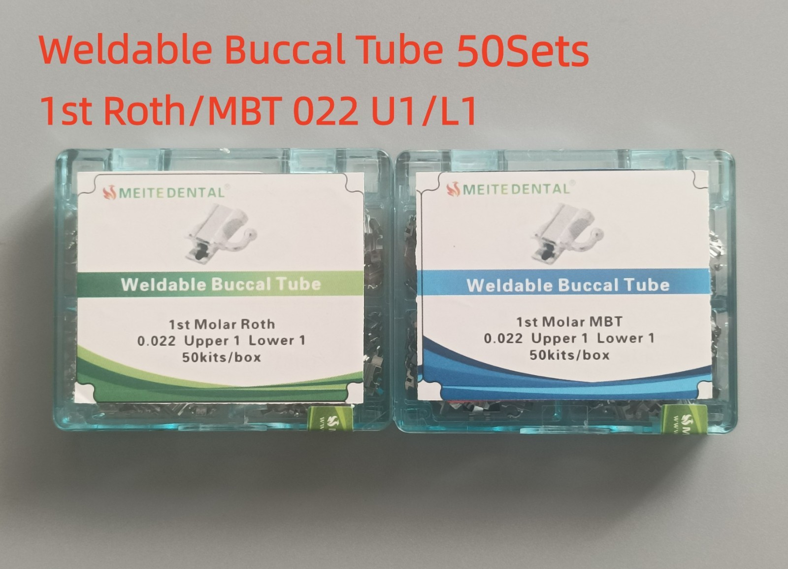 50Set Dental Orthodontic Weldable Buccal Tubes 1st Tube Roth MBT 022 No-cov/Cov