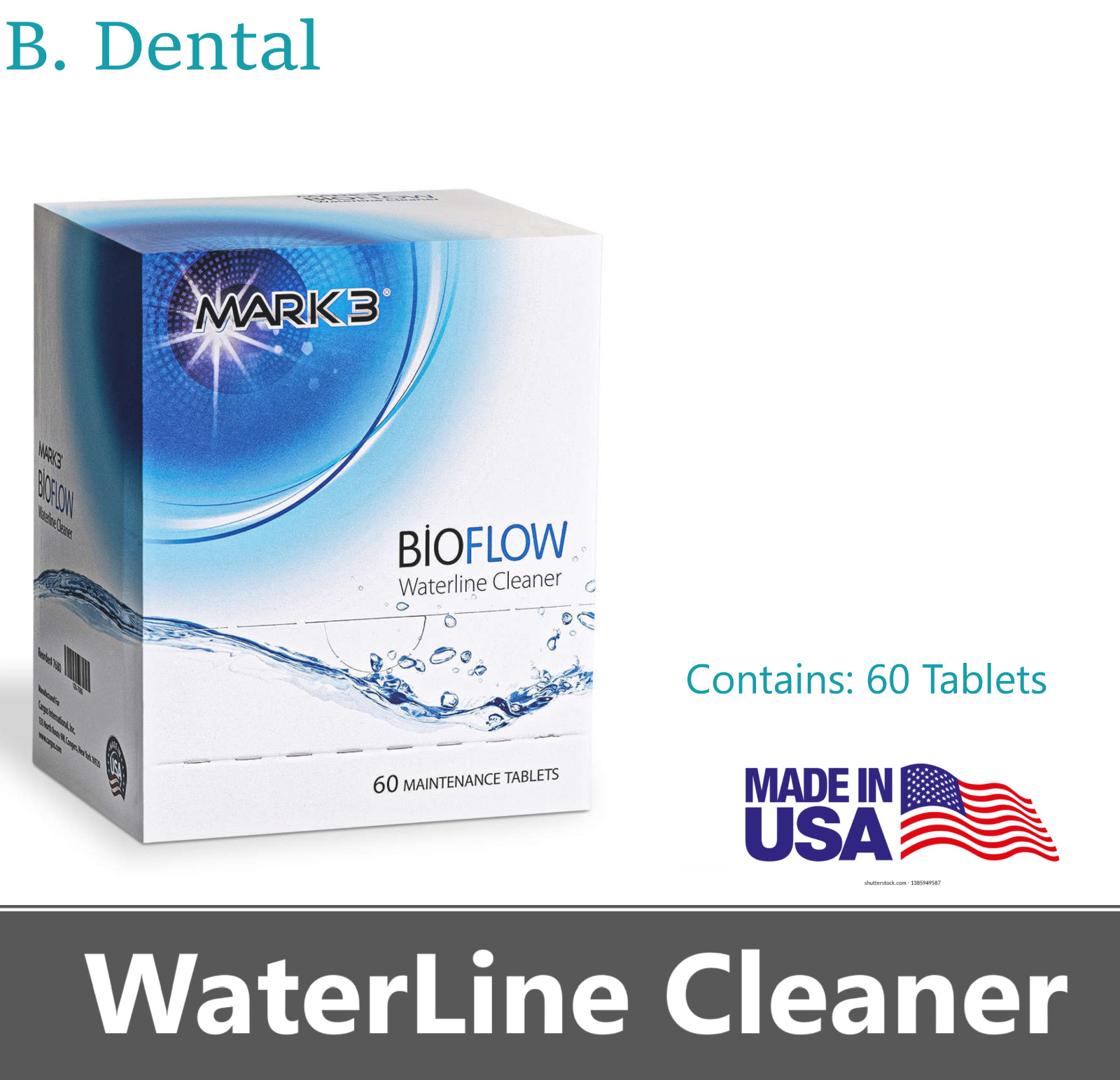 MARK3 BIOFLOW Waterline Cleaner Tablets All Dental Units Box/60, Made in USA