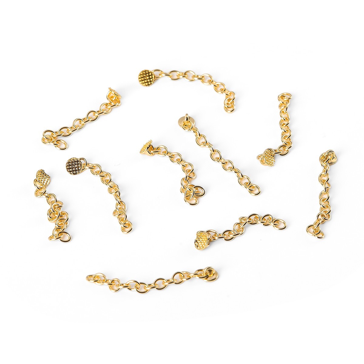 Dental Orthodontic Lingual Button Chain (Gold) Mono Round Mesh Base 10Pcs/Pack