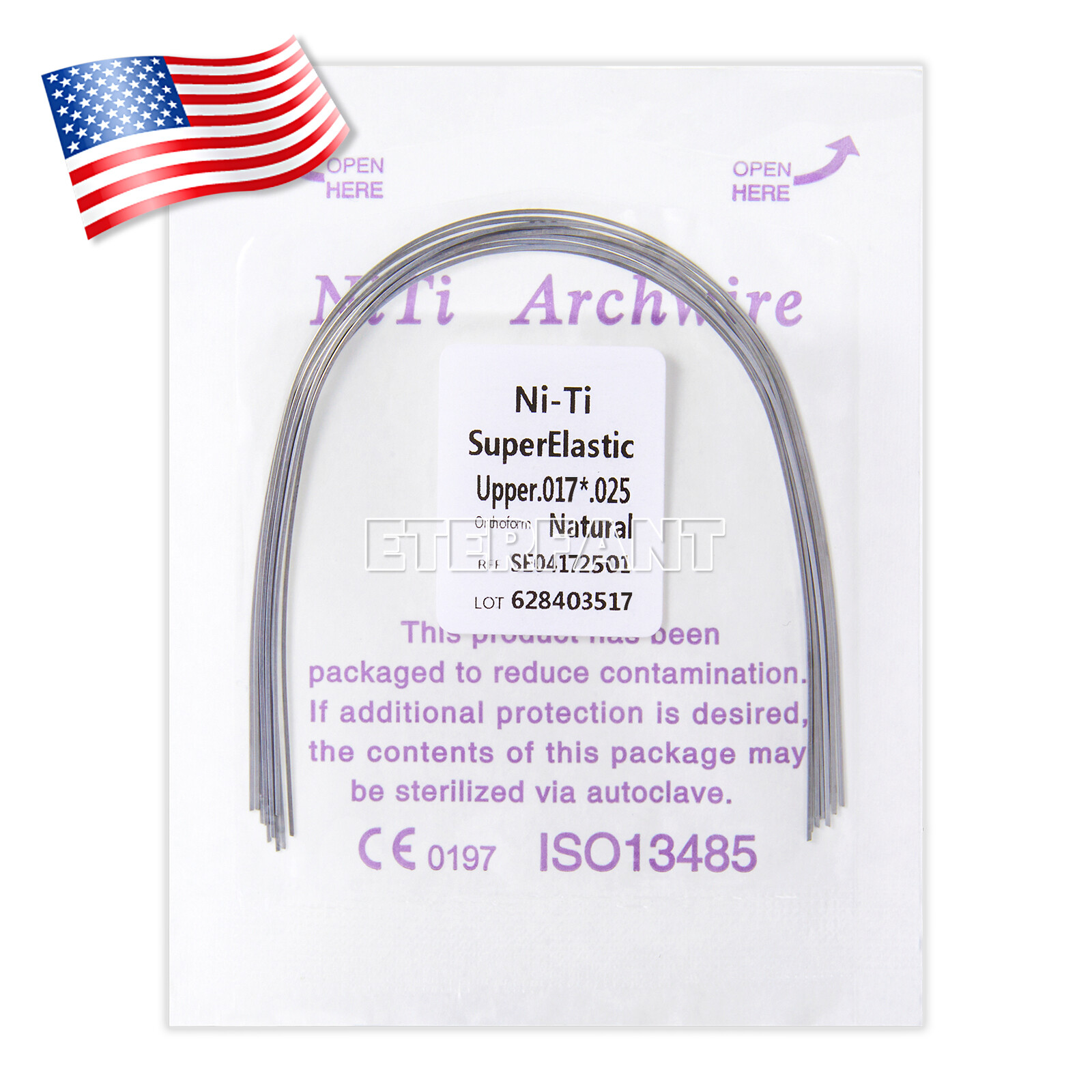 0.99/pack ETERFANT Dental Orthodontic Arch Wire Rectangular NiTi/Stainless Steel