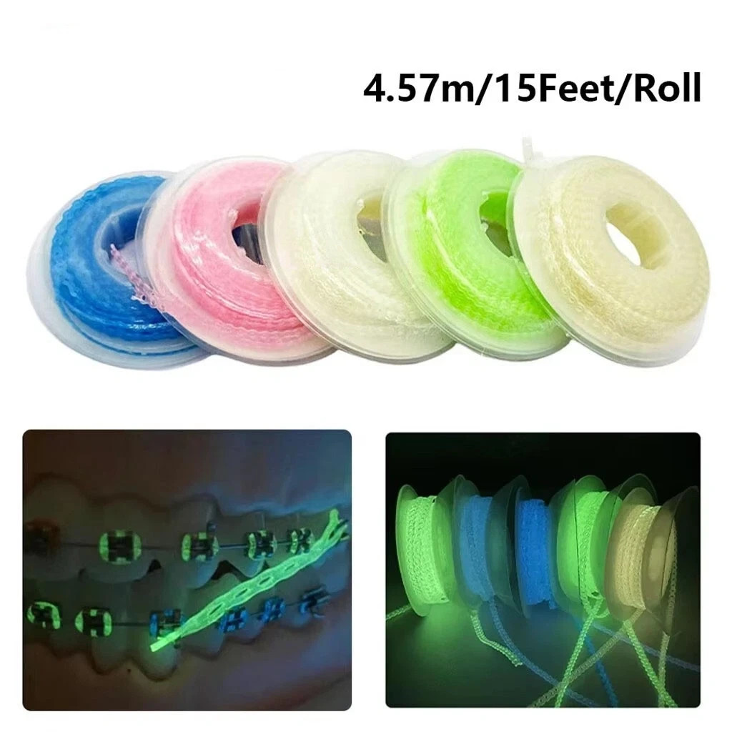 Dental Night-Light Luminous Ortho Ligature Ties Elastic Power Chains Rubber Band