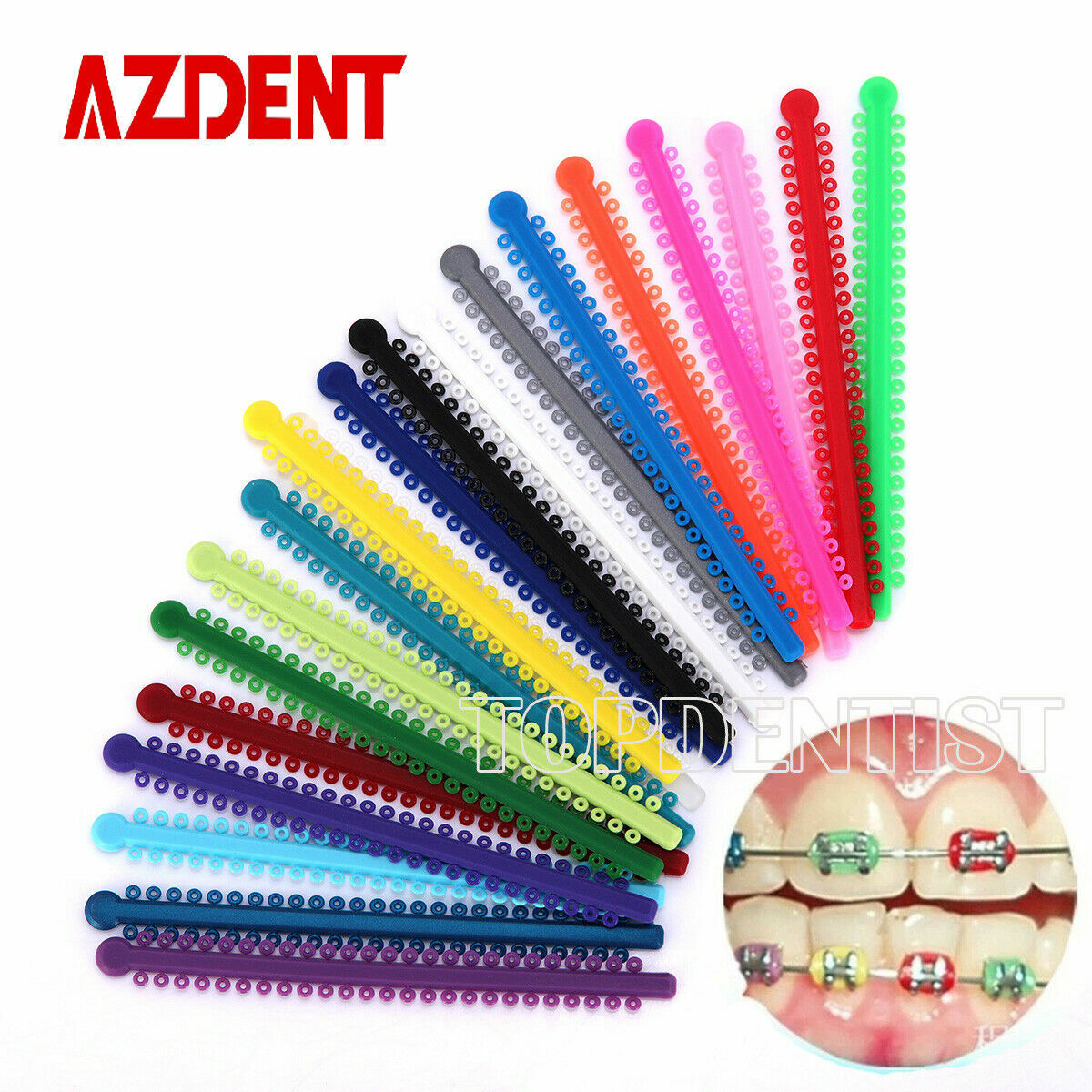 1000Pcs/Bag Dental Orthodontic Brace Elastic Rubber Bands Ligatures Tie 23Colors