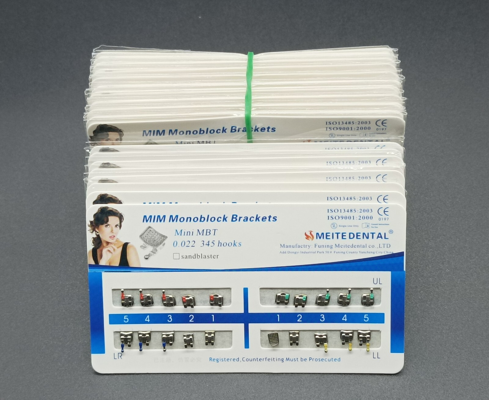 50Set Dental Orthodontic MIM Monoblock Brackets Mini Roth/MBT 022 Slot 345 hooks