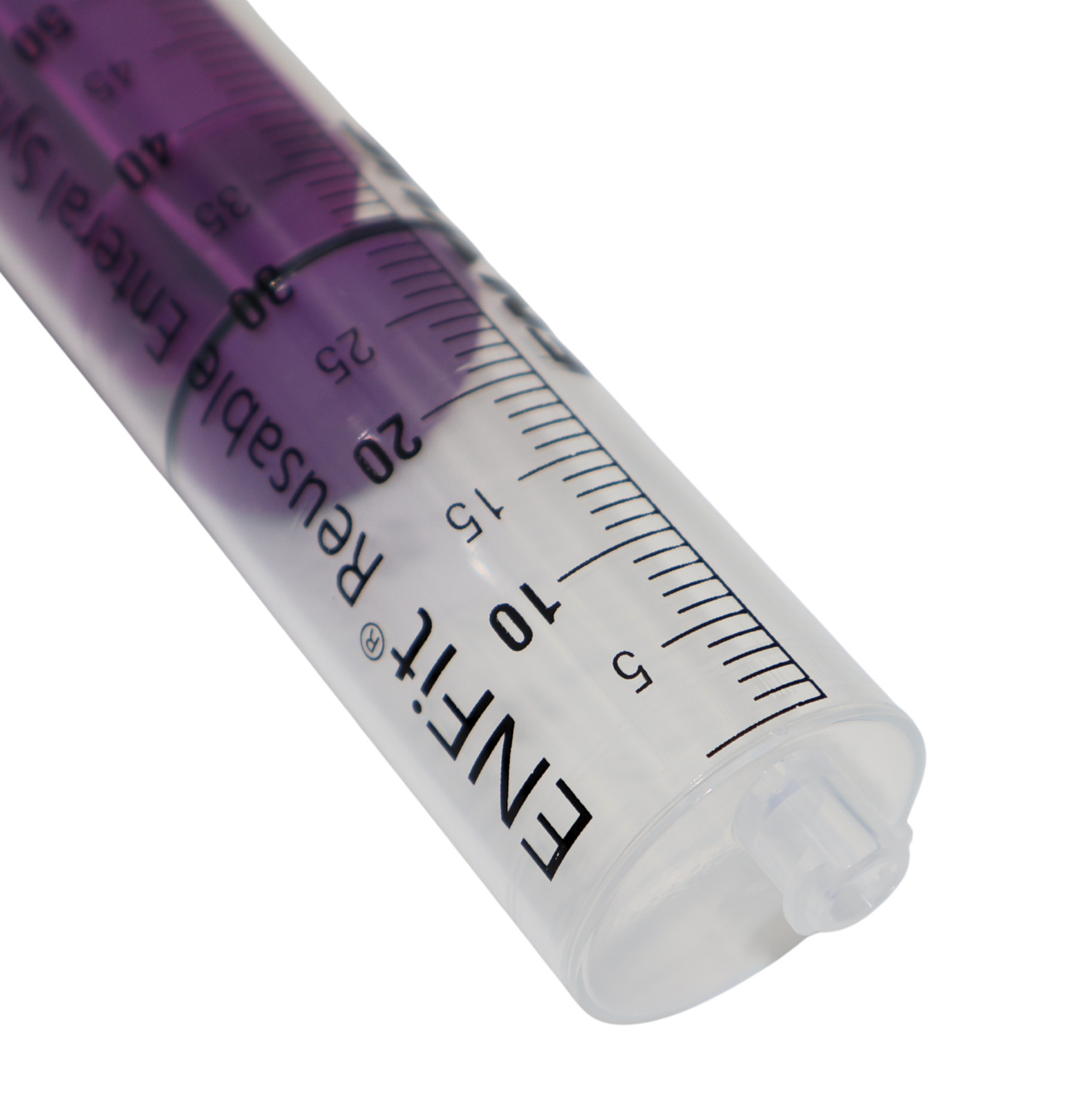 ENFit syringe, 60mL, O-Ring, Reusable Easy Glide Plunger, Pack of 10