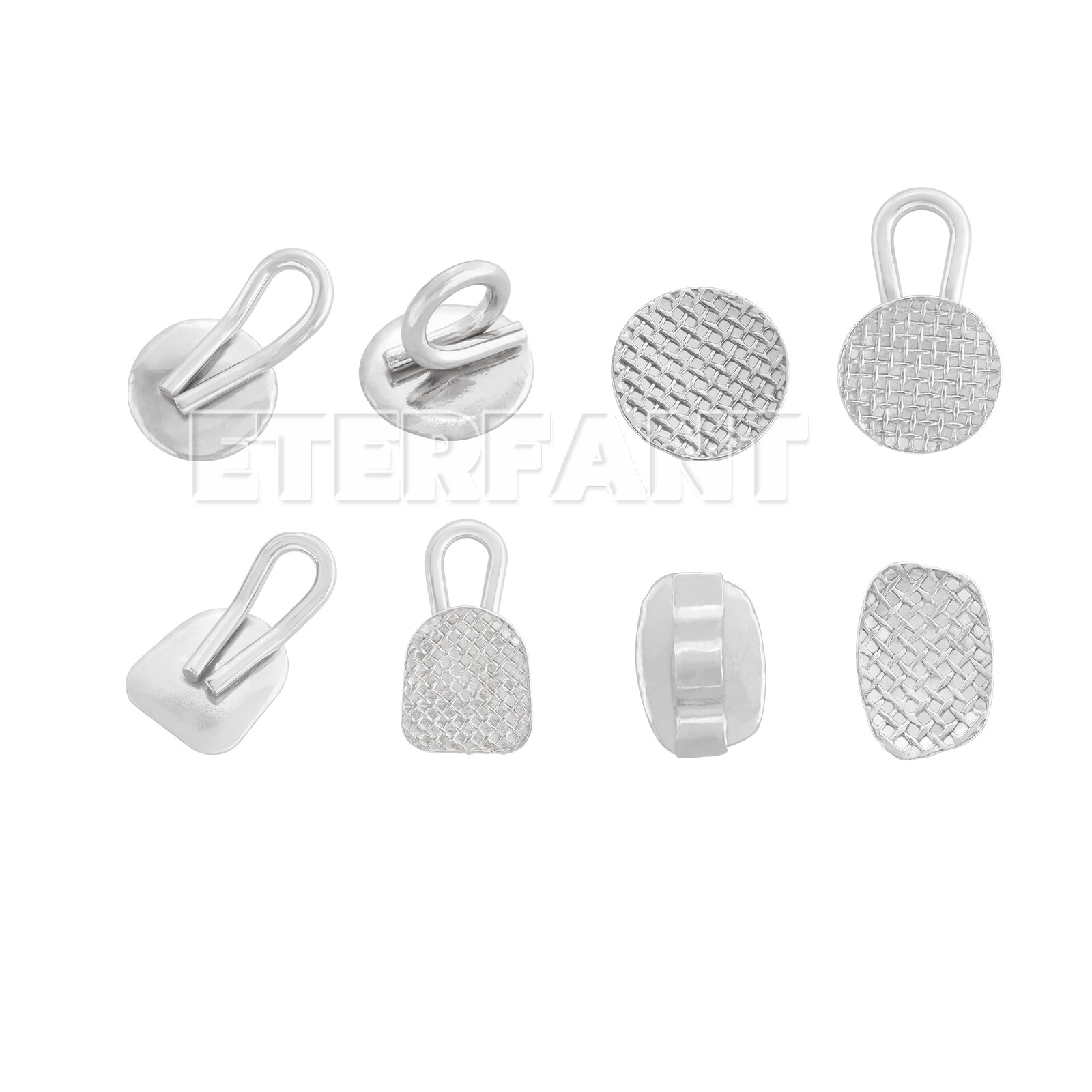 10PCs ETERFANT Dental Orthodontic Lingual Buttons Round/Rectangular Bondable