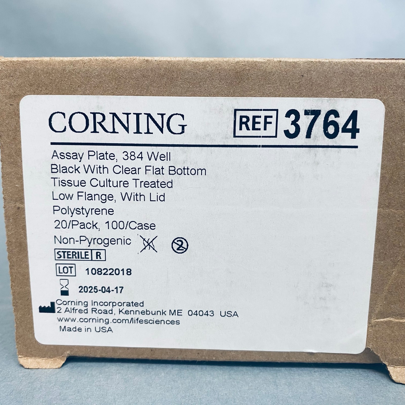 Corning Microplate 384 Well Clear Bottom Sealed Pack of 20 Plates