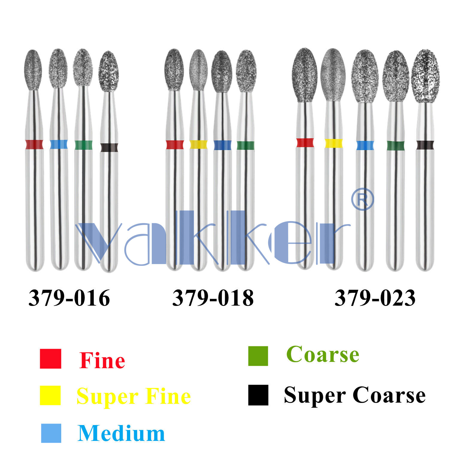 Dental Diamond Burs FG Football Egg Super Fine Medium Coarse Grit 368 369 379