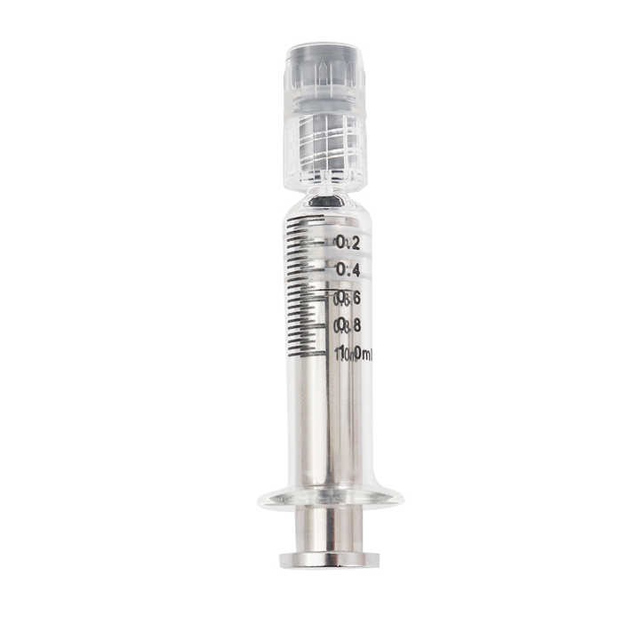 New 10/20Pcs 1ml Metal Glass Oil Syringe – Gold/Silver/Clear Color Glass Syringe