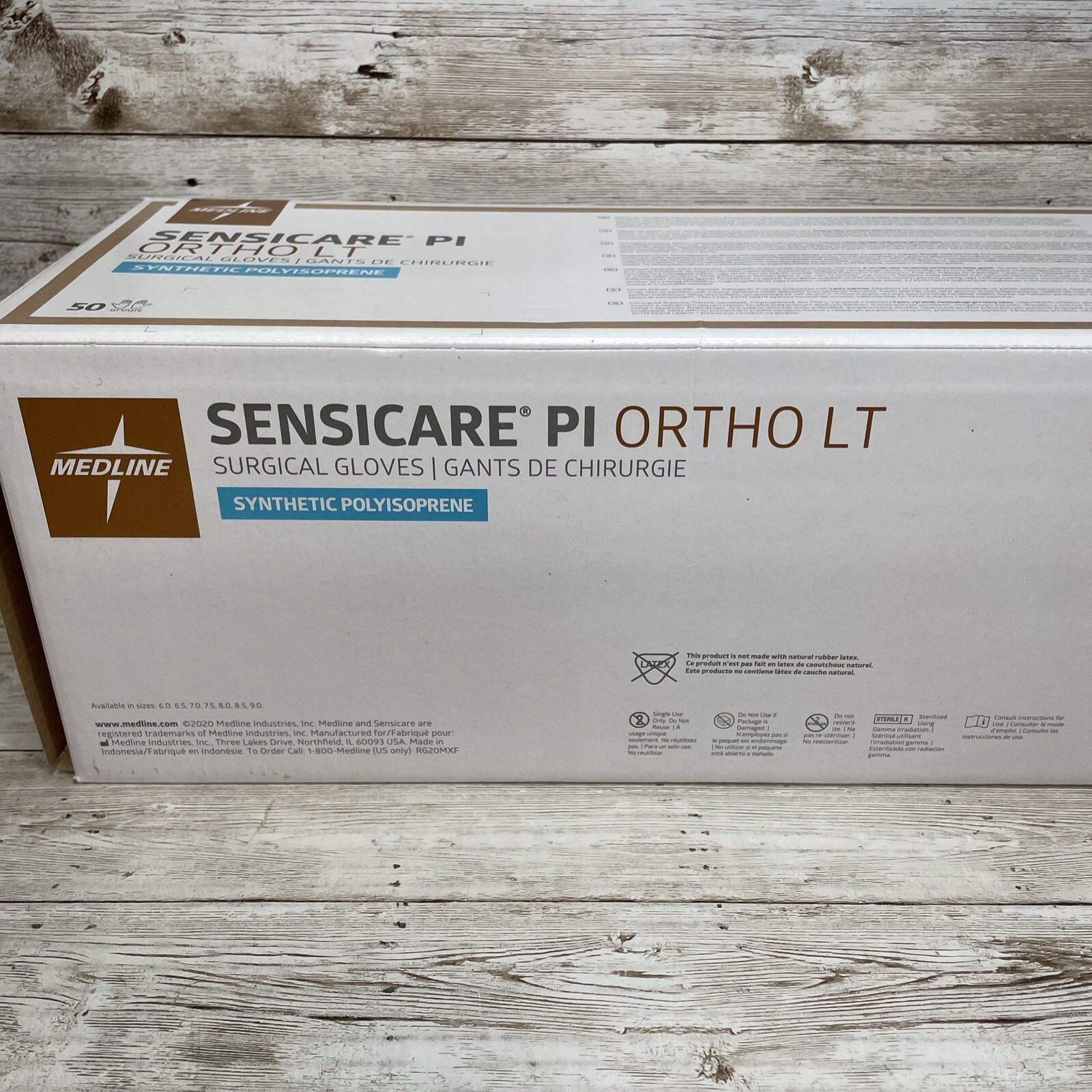 Sensicare Surgical Gloves PI ORTHO LT Synthetic 1 Case Sterile Size 9 *See Date*