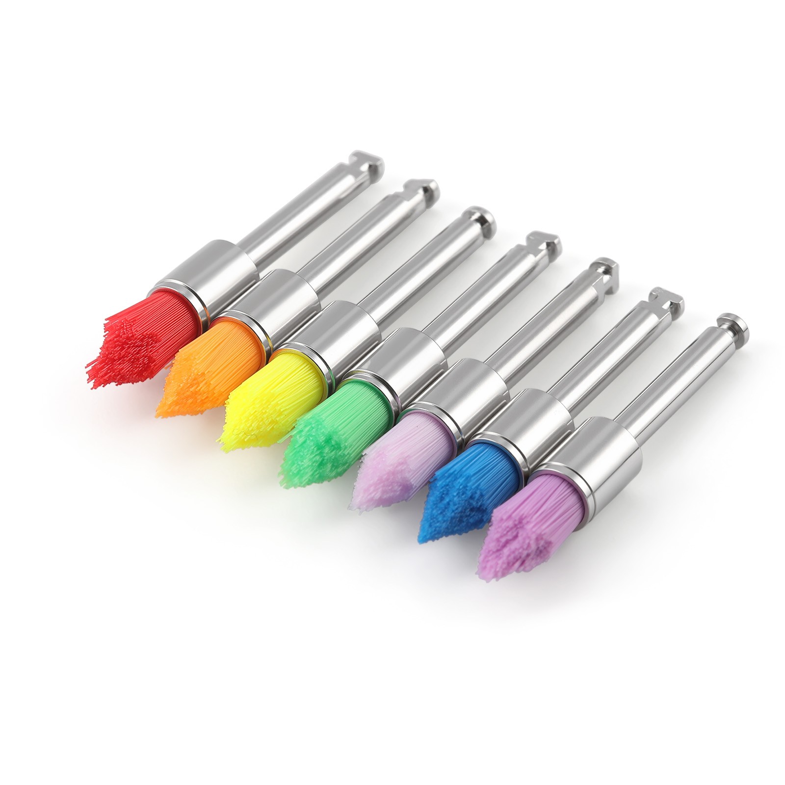 JMU Dental White/Colorful Nylon Latch Flat Polishing Polisher Prophy Brushes