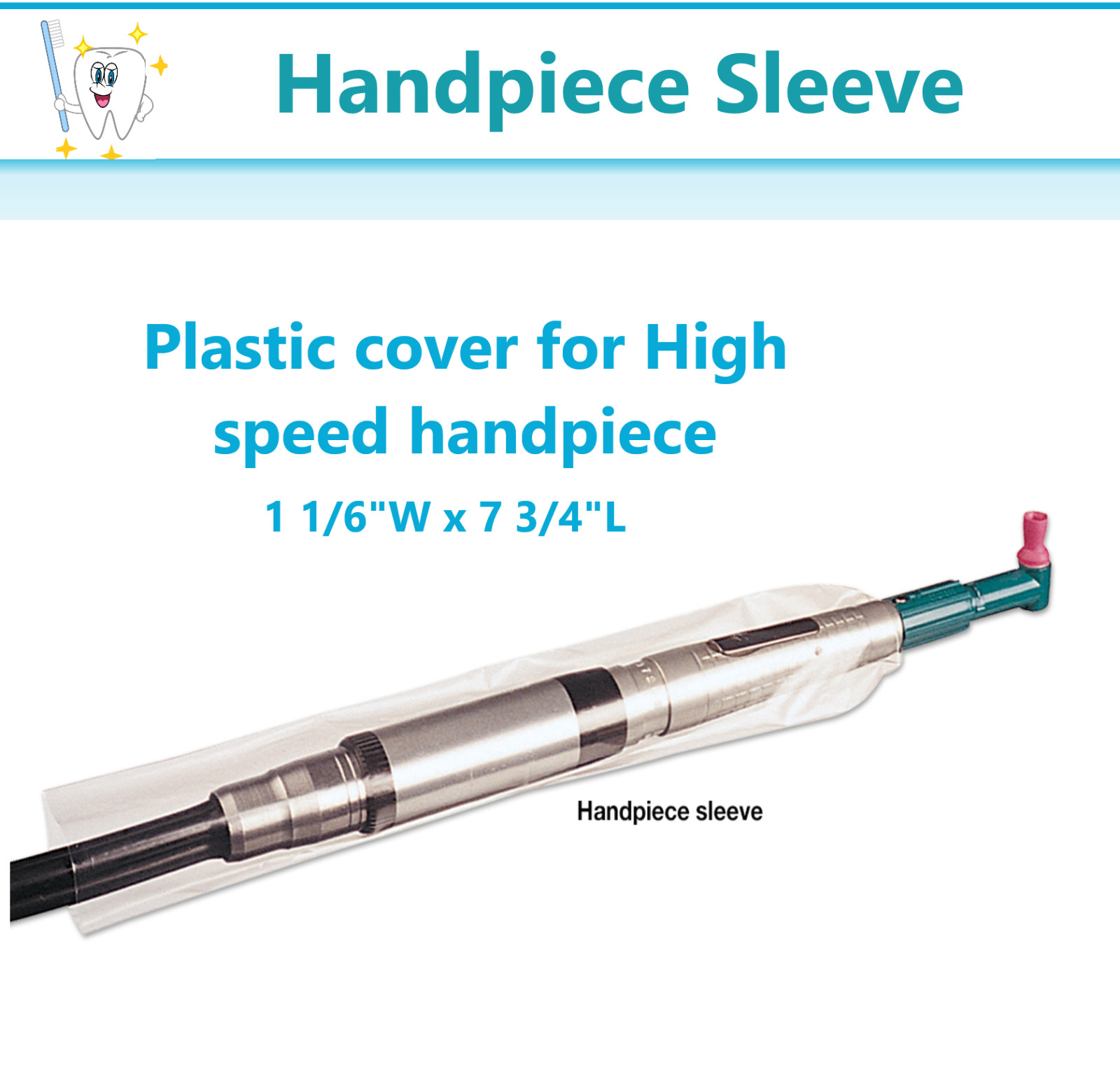 Dental HIGH SPEED Cover Plastic Sleeve Barrier Covers 1 1/6″W x 7 3/4″L, 500/Bx