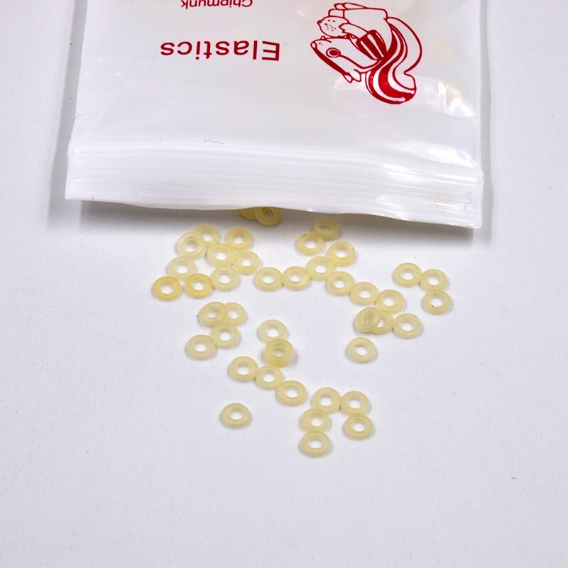 1/8” Dental 6.5 Oz Chipmunk Rings Orthodontic Elastics Rubber Band Brace 100Pcs