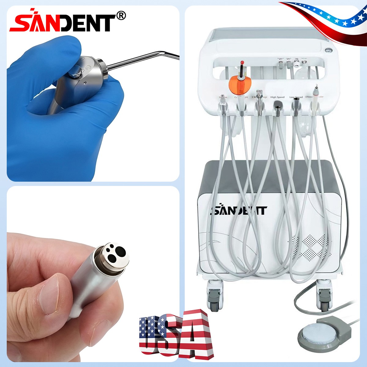 Dental Wireless Cordless LED Cure Curing Light Lamp 2500mw 15W Tool Resin Cure