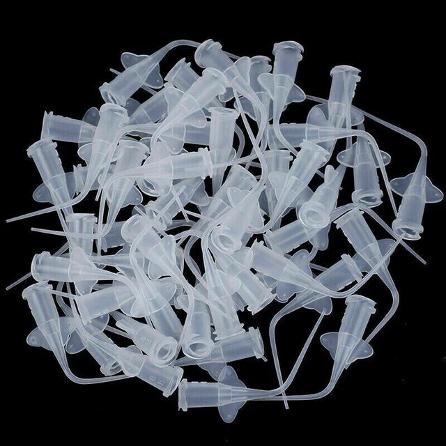 Dental Endodontic Disposable Syringe Irrigation Tip Clear/Blue/Black 100pcs/Pack
