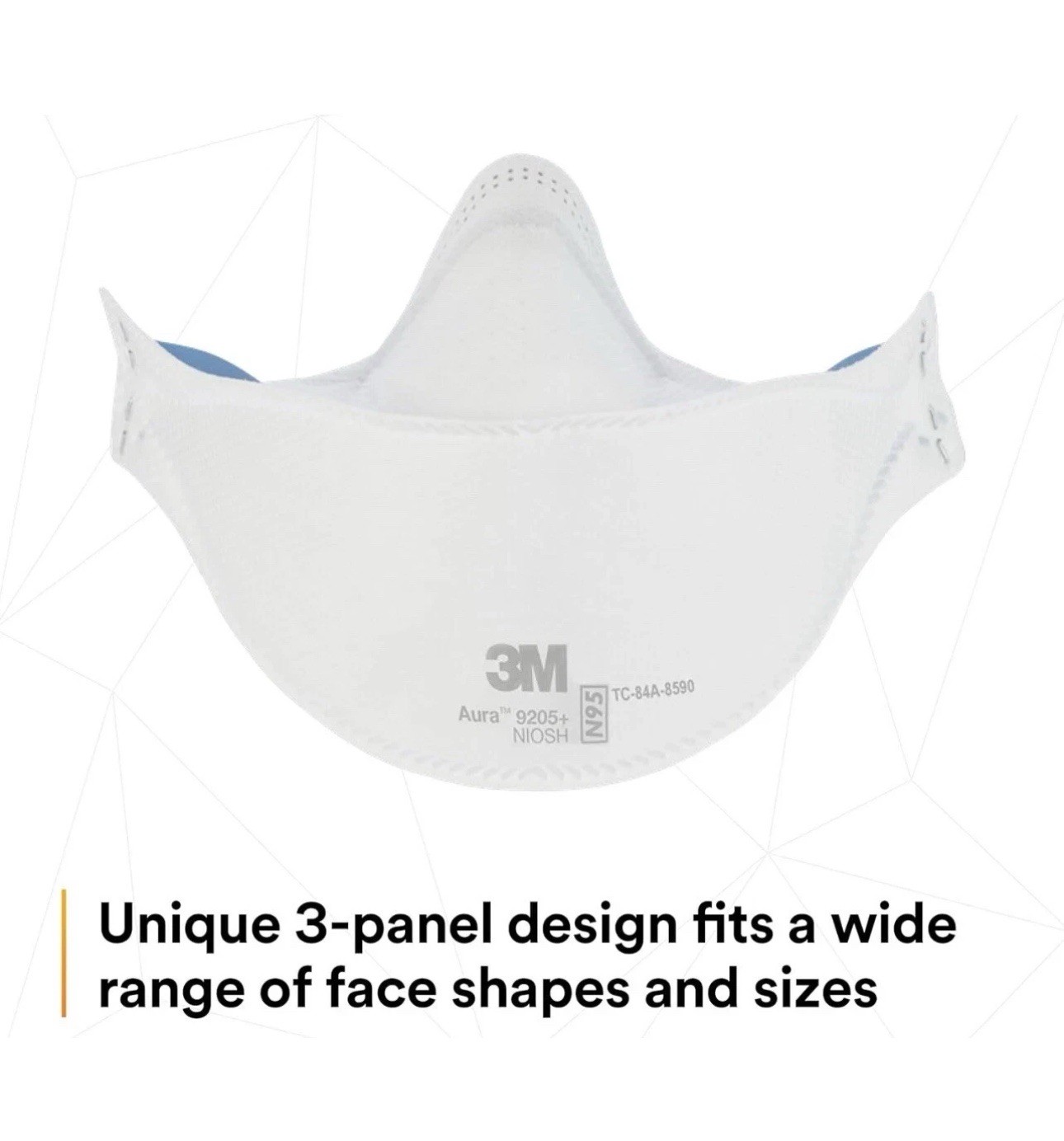 3M Aura 9205 N 95 Particulate Respirator Face Mask – White (20 Pack)