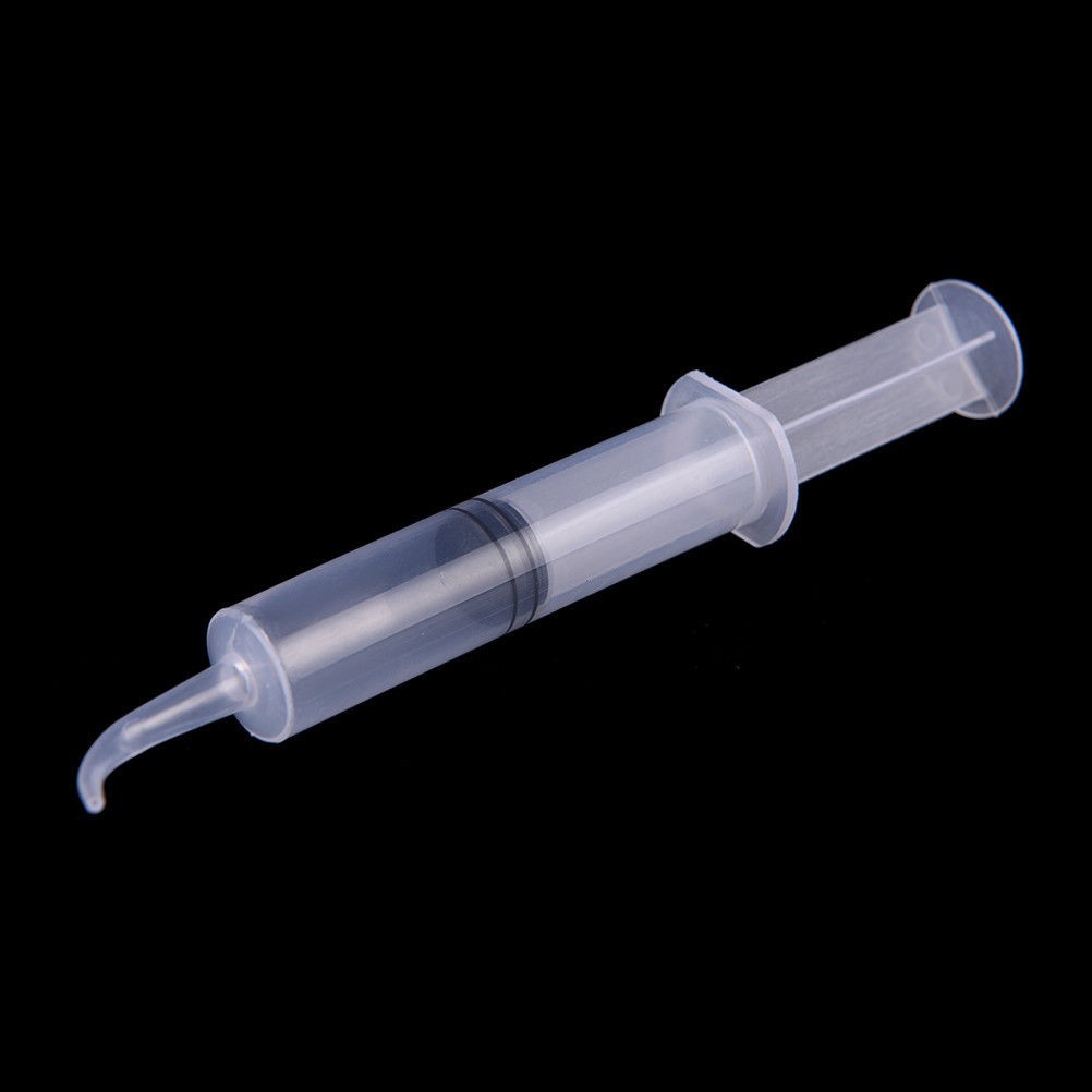 Dental Utility Oral Disposable Irrigation Syringe Long Curved Tips 12ml (12cc)