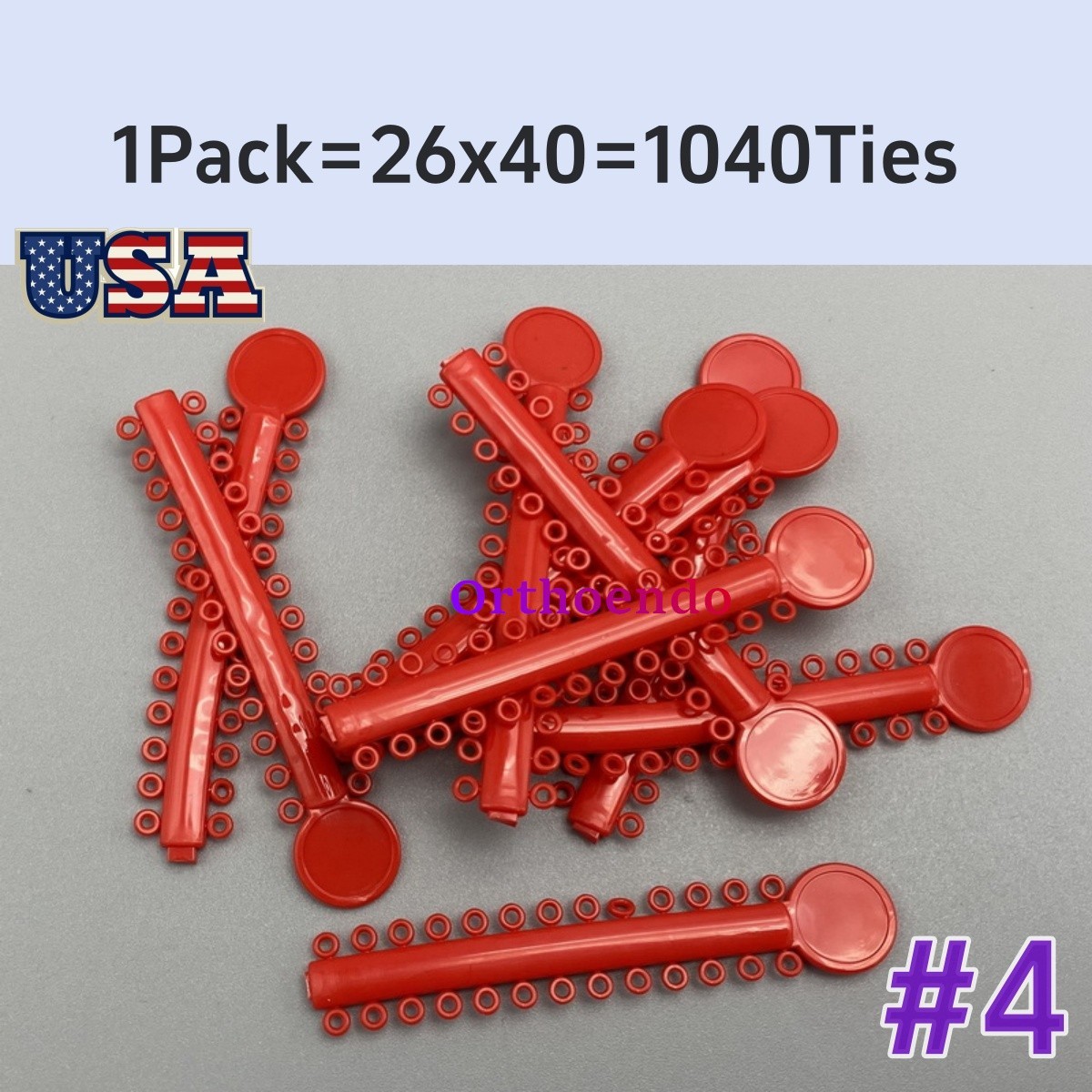 Dental Orthodontic Elastic Ligature Ties Rubber Bands Single Colors 6 Color USA