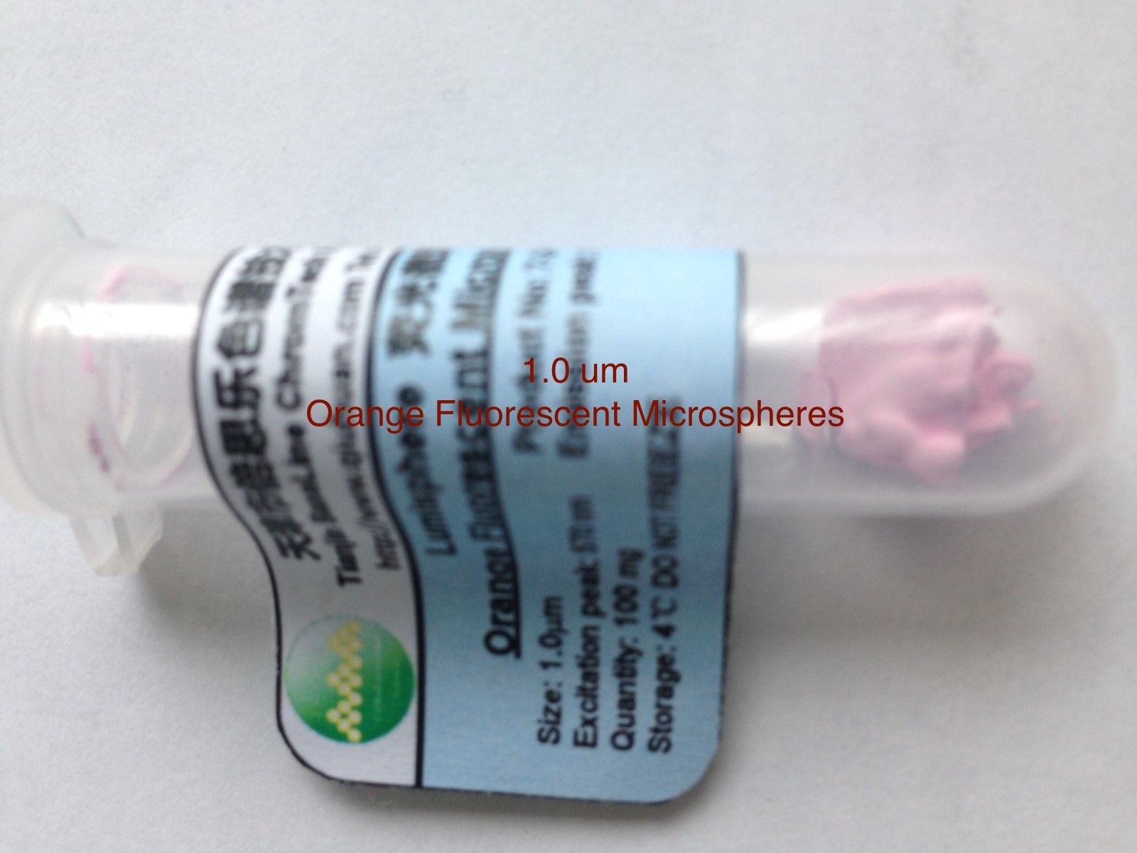 Orange Fluorescent Monodisperse Polystyrene Microspheres Size 1, 2, 5, 10, 15 um